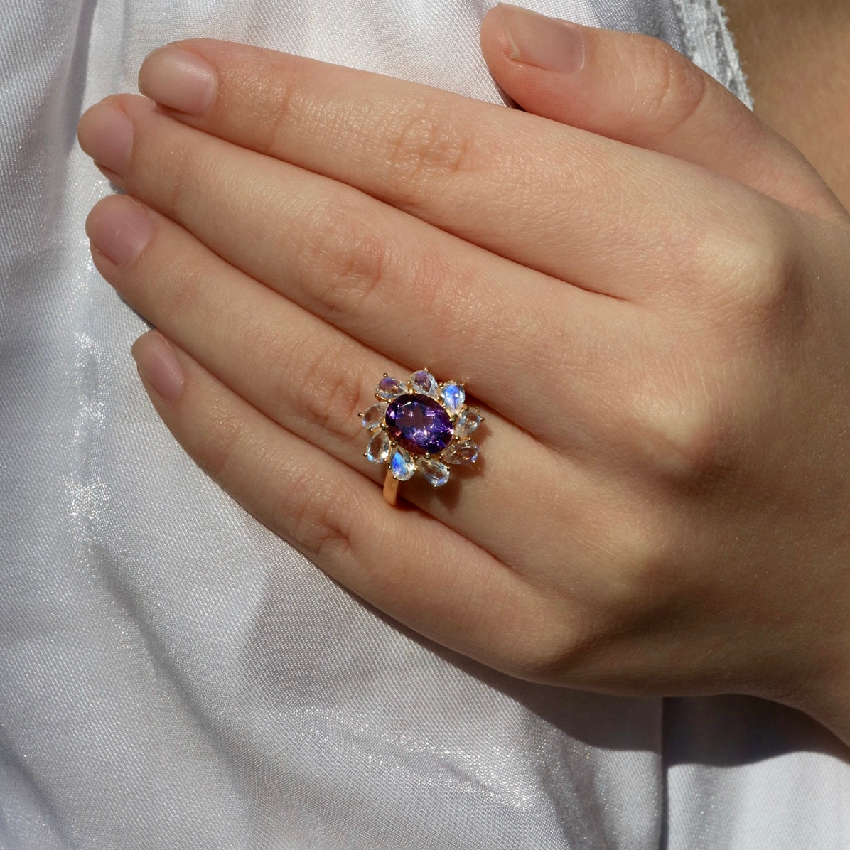 Mellissa Amethyst Moonstone Ring
