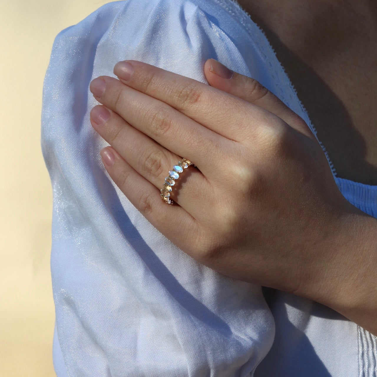 Nora Oval Moonstone Eternity Ring