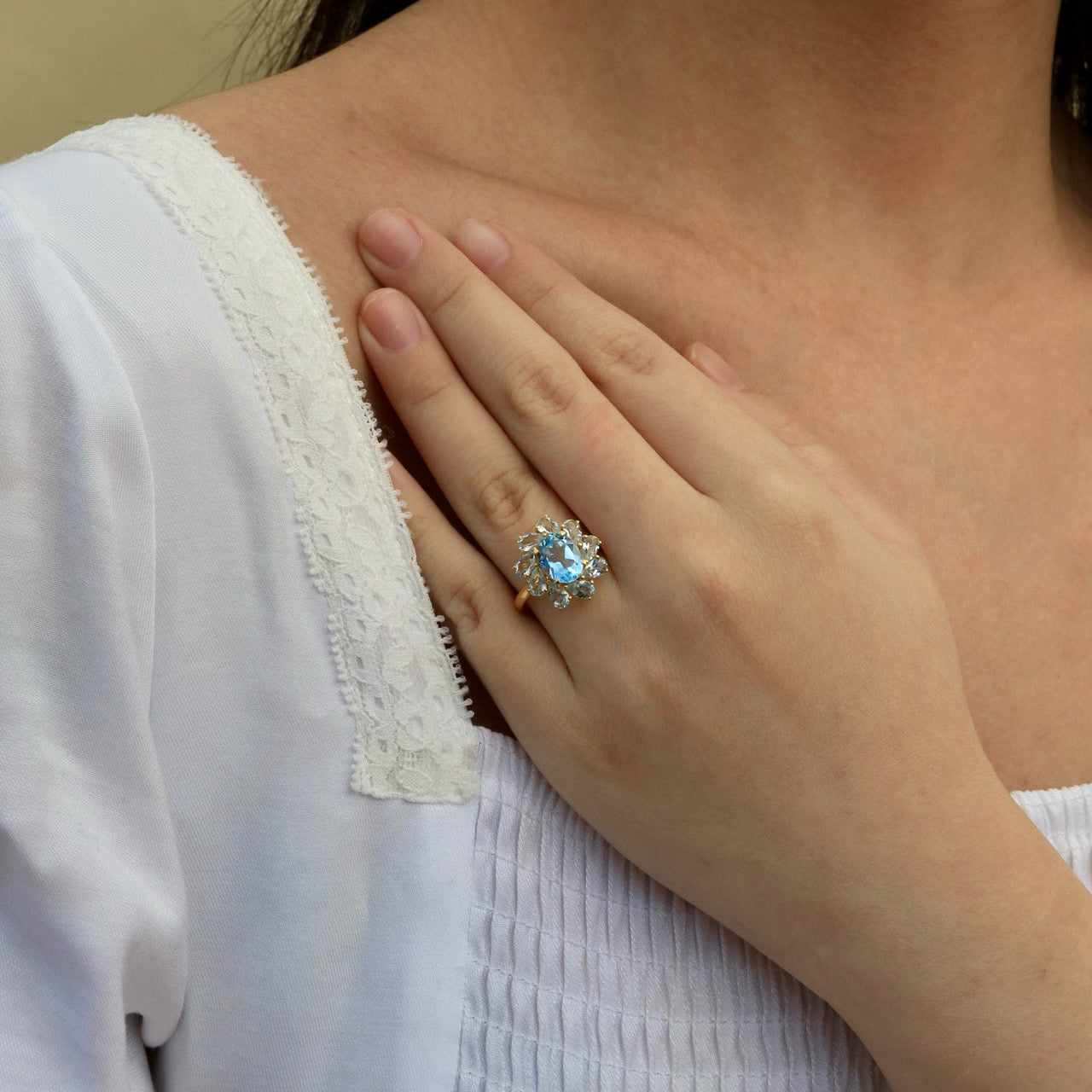 Mellissa Topaz Aquamarine Ring