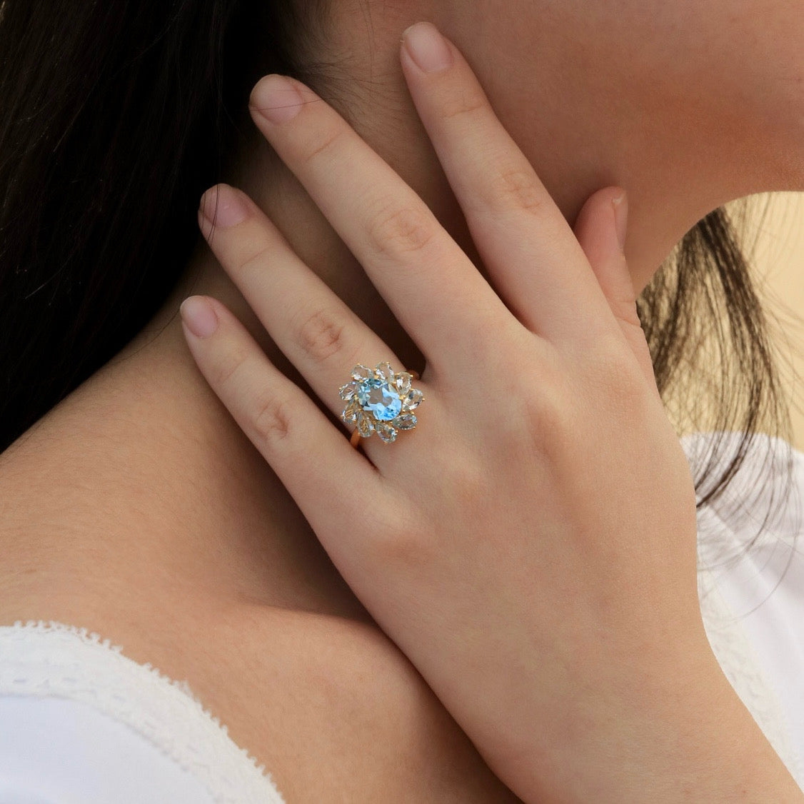 Mellissa Topaz Aquamarine Ring
