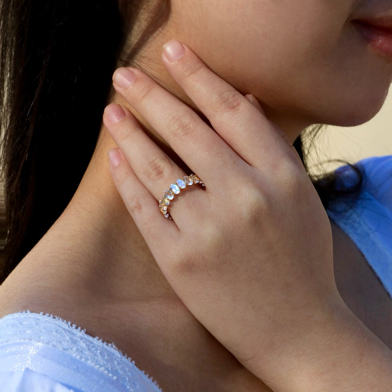 Nora Oval Moonstone Eternity Ring