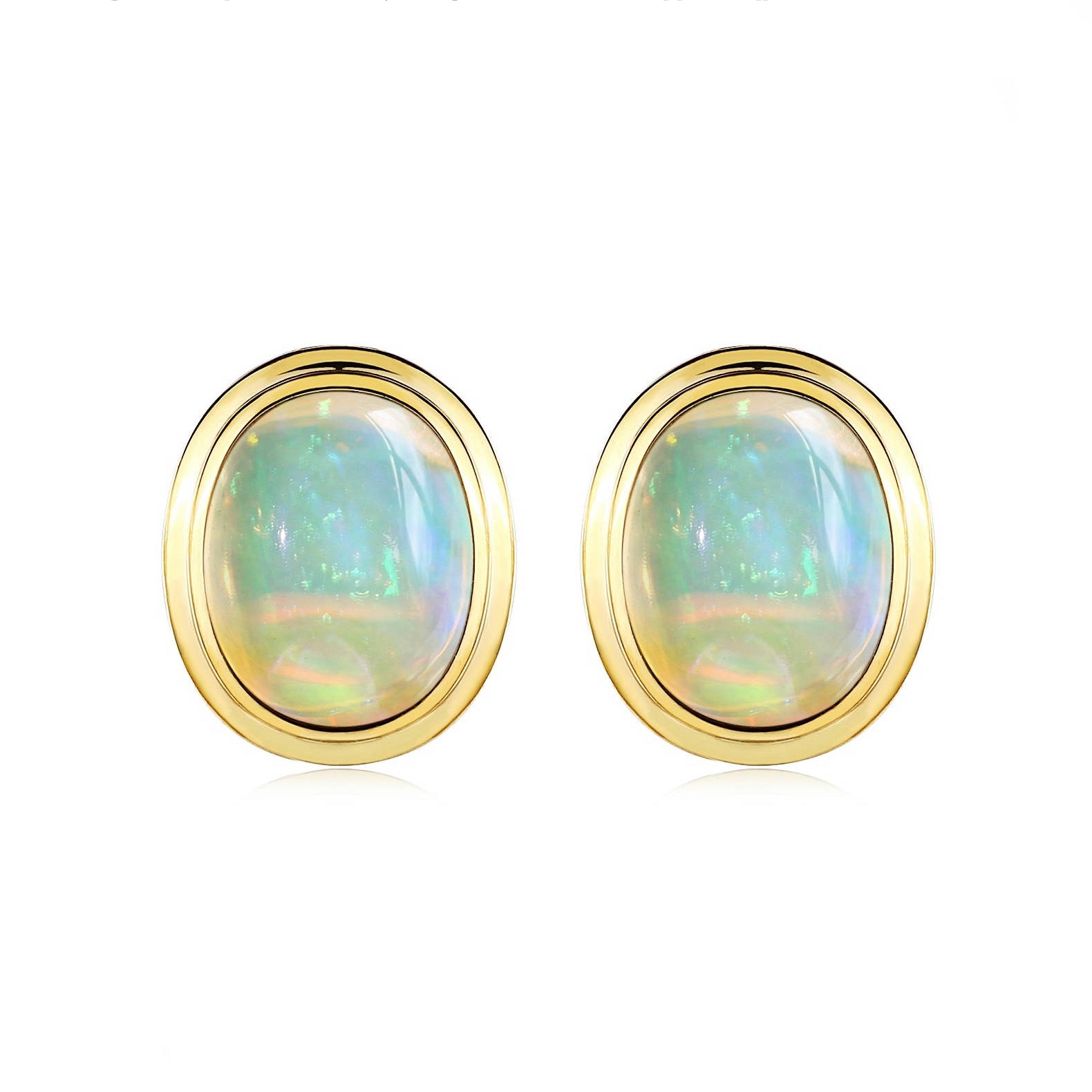 Bella Oval Opal Earrings