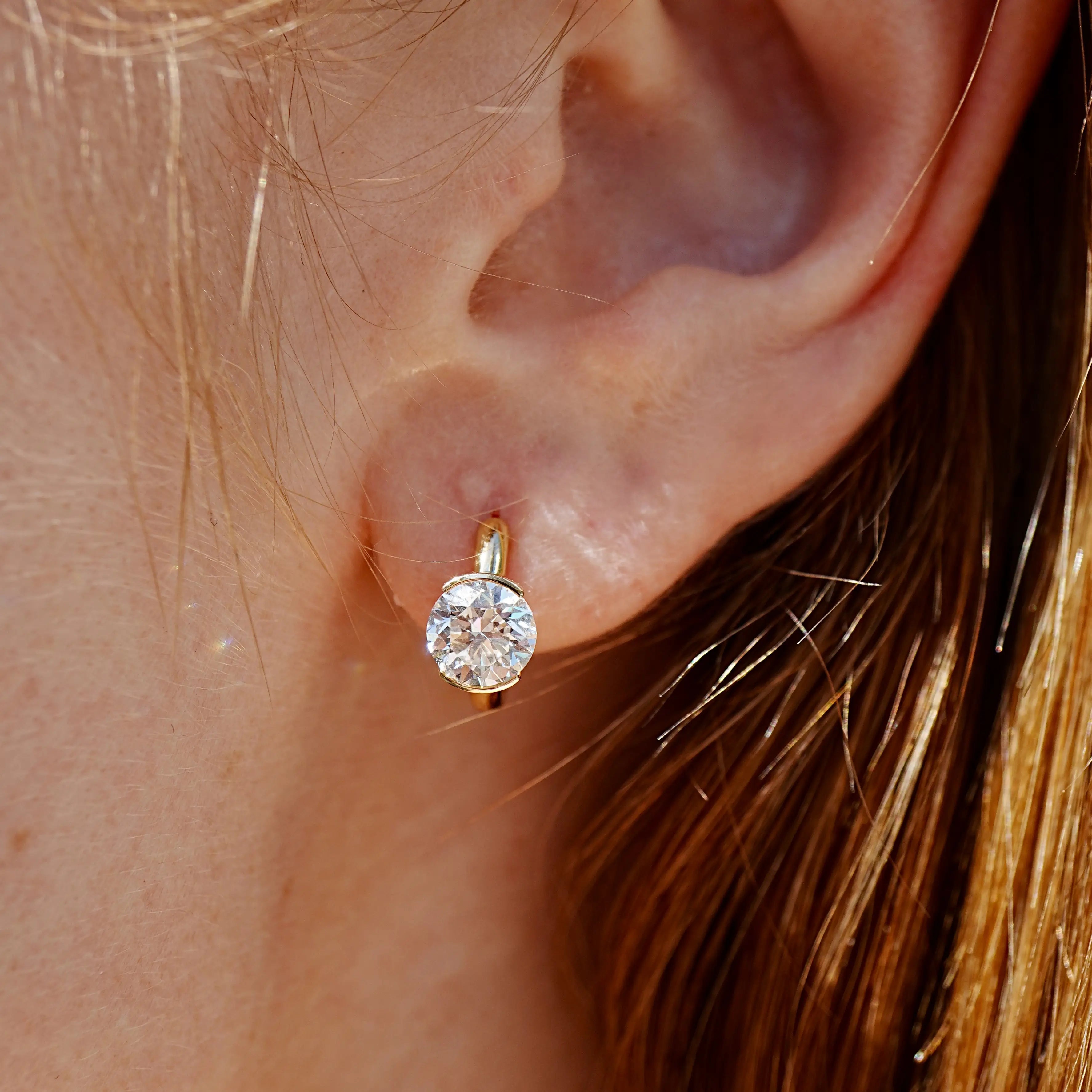 Pure Glow 2.00ctw Lab Grown Diamond Hoop Earrings in 14k gold