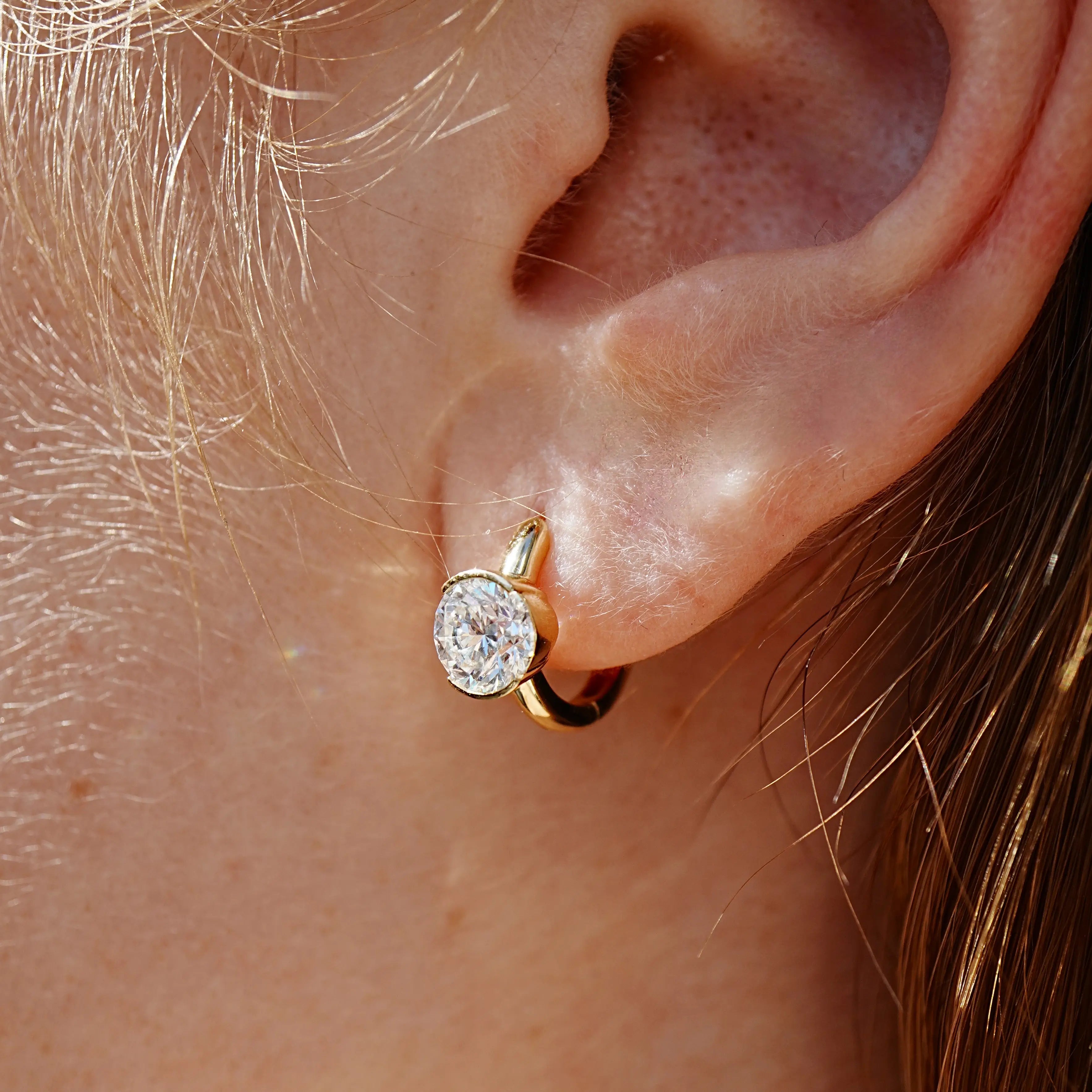 Pure Glow 2.00ctw Lab Grown Diamond Hoop Earrings in 14k gold