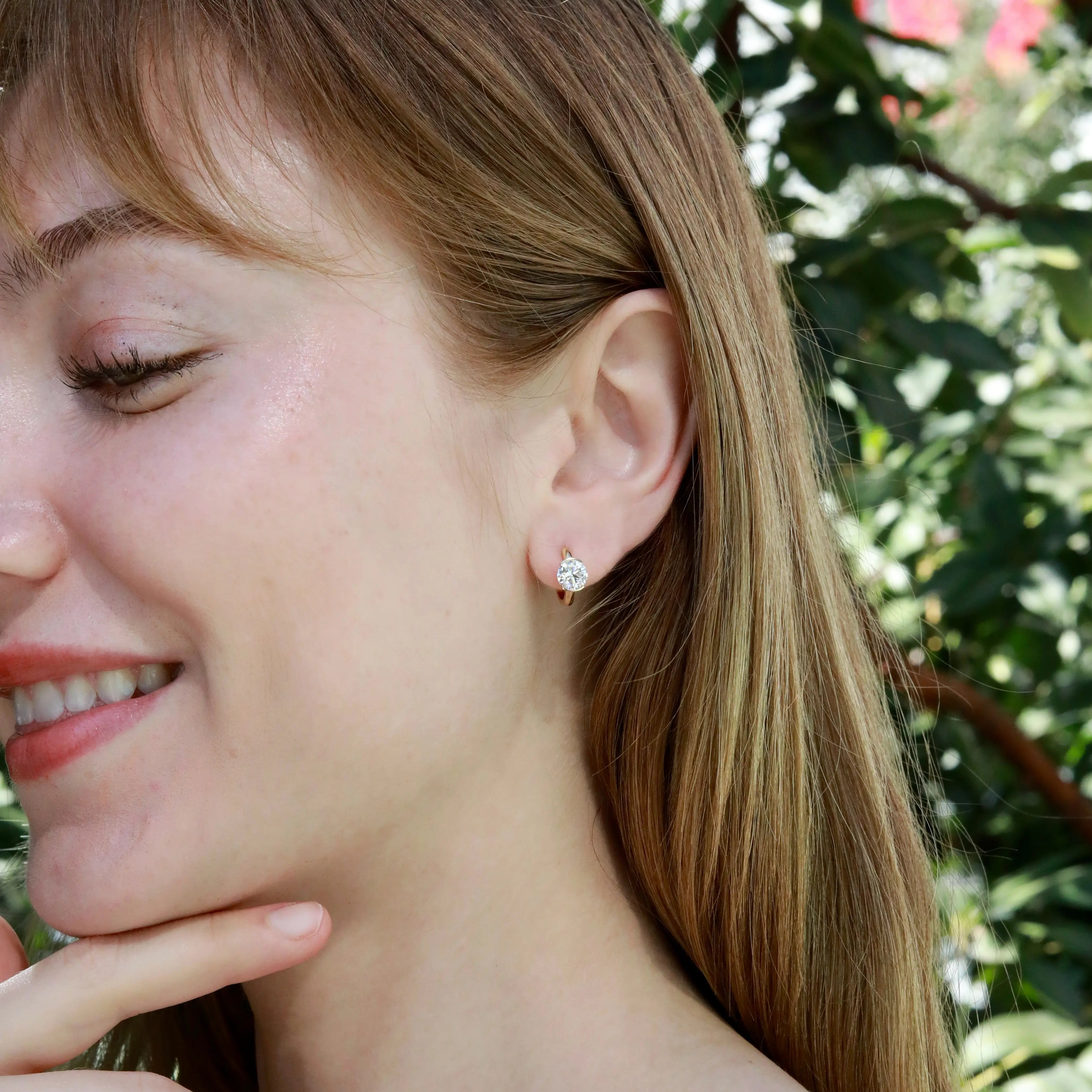 Pure Glow 2.00ctw Lab Grown Diamond Hoop Earrings in 14k gold