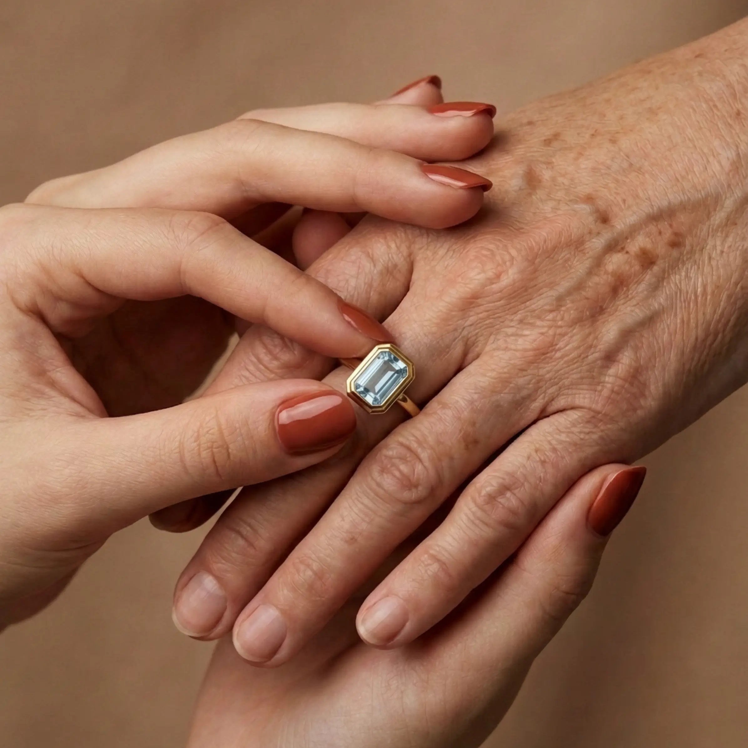 Bella Emerald-Cut Aquamarine Ring