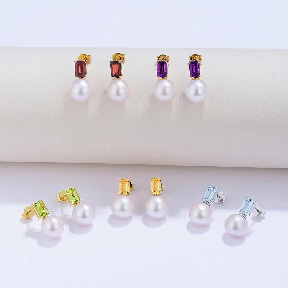 natural gemstone 14k gold earrings