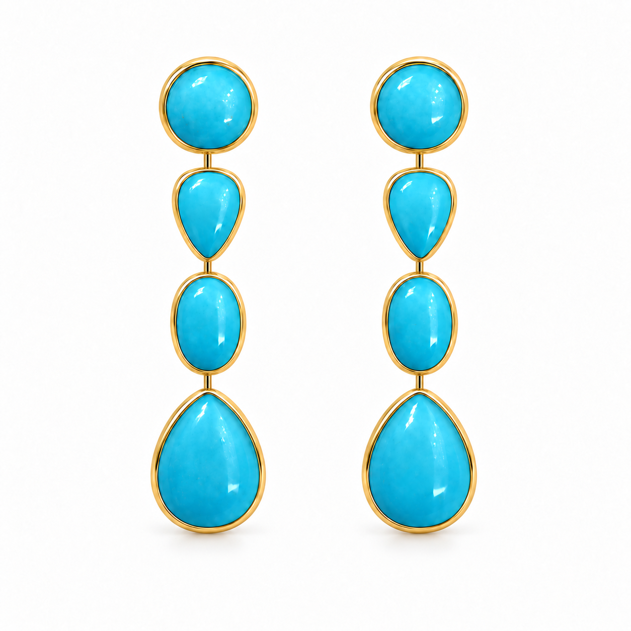 The Garland 6.00 ctw Natural Turquoise Drop Earrings - Custom Order