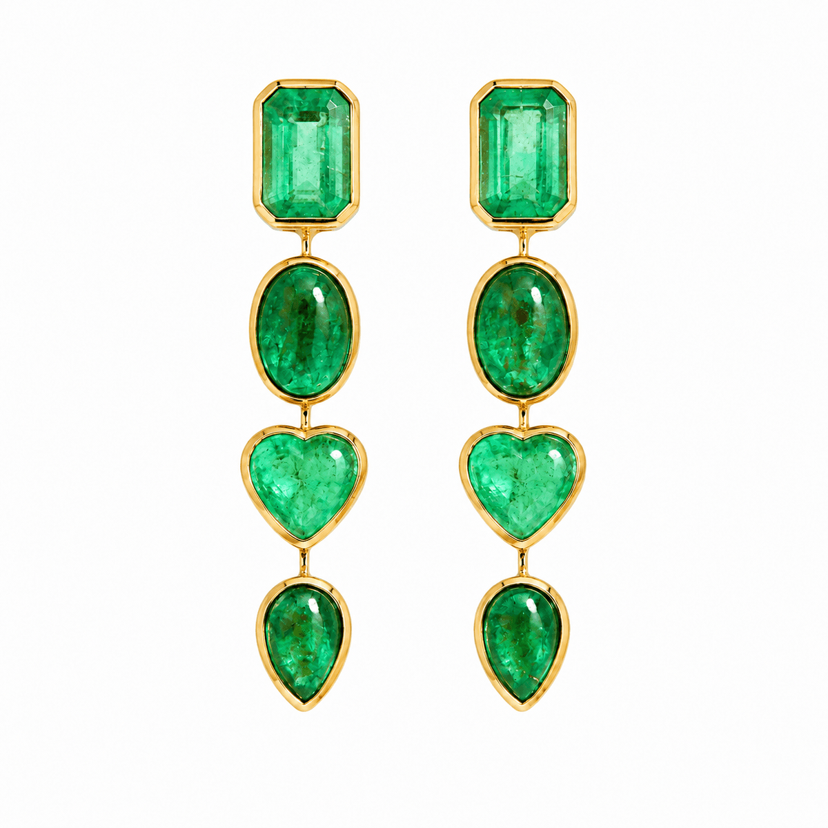 The Garland AIGS Certified 5.12 ctw Natural Emerald Drop Earrings (One-of-a-Kind)