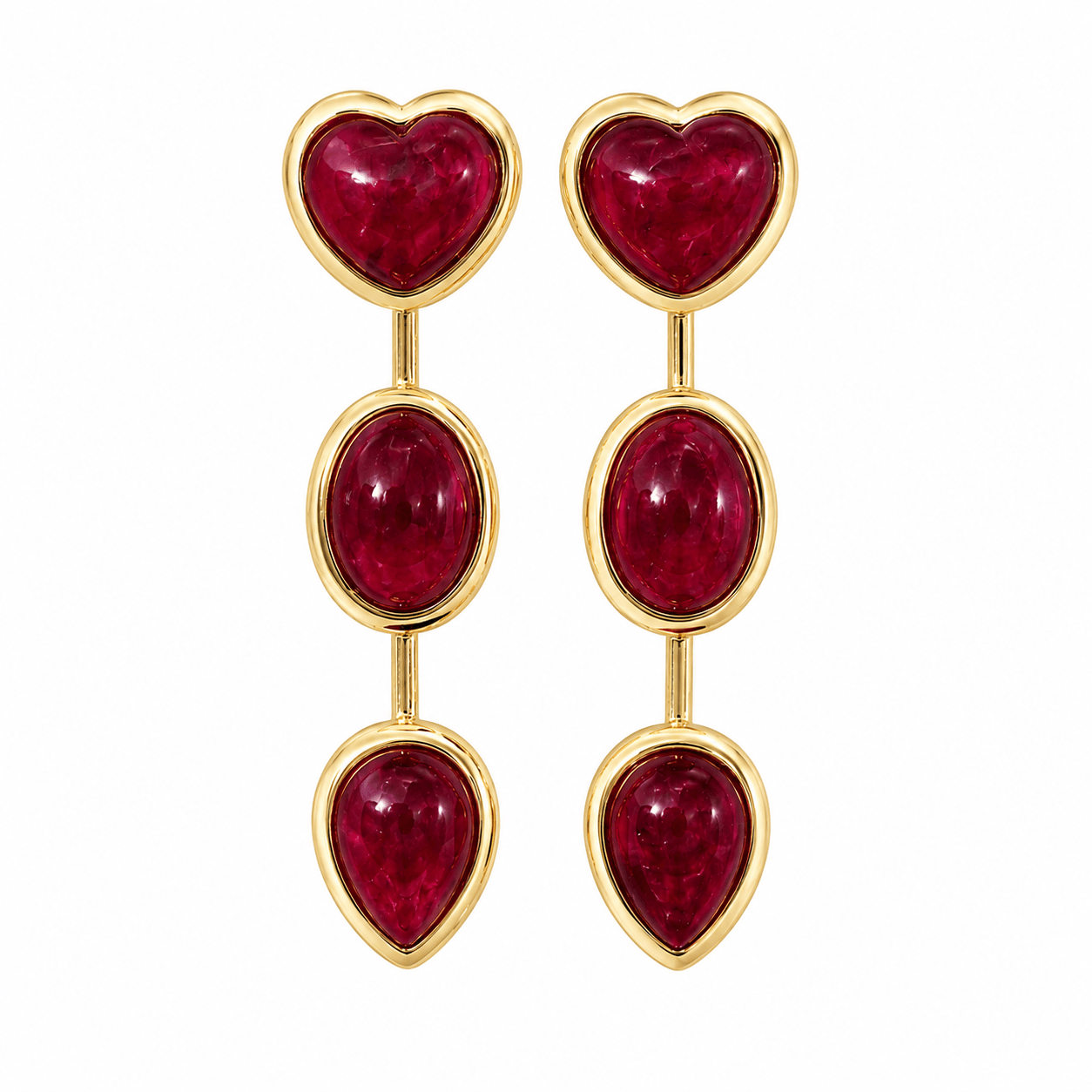 The Garland 6.73 ctw Natural Ruby Drop Earrings (One-of-a-Kind)