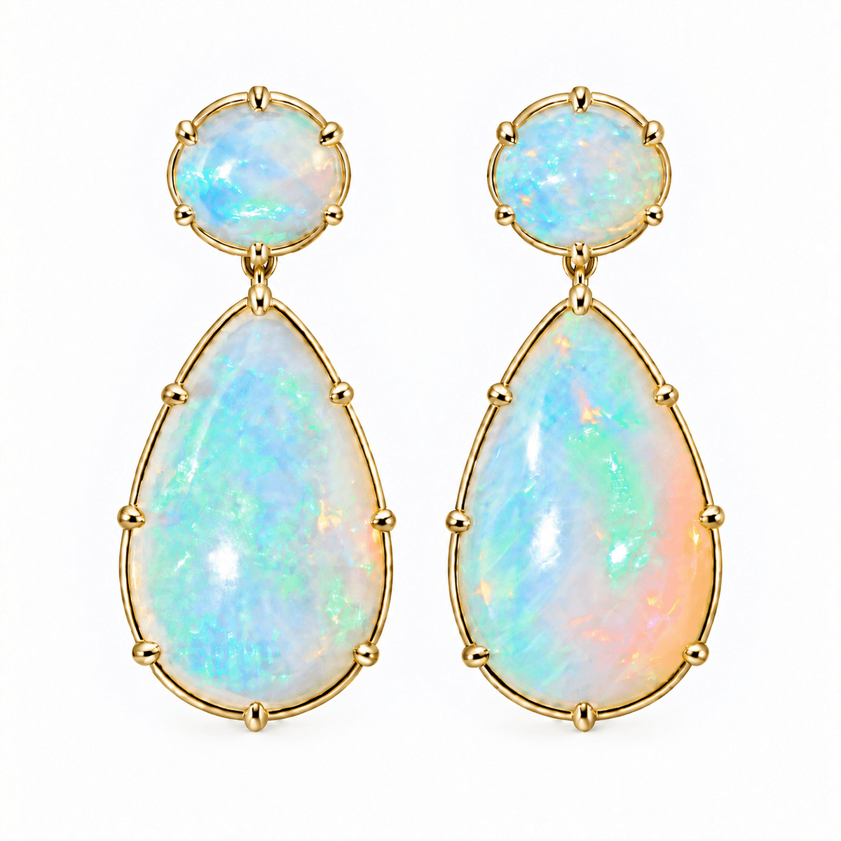 Aurea 16.00 ctw Natural Opal Drop Earrings (One-of-a-Kind)