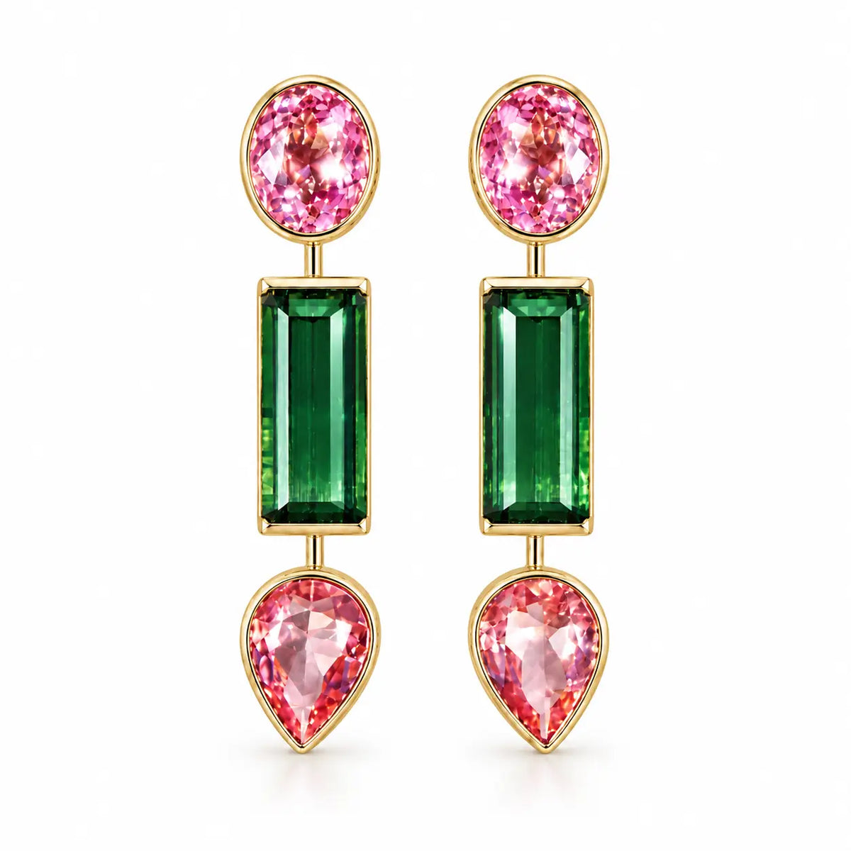 The Garland 7.51 ctw Natural Tourmaline Drop Earrings (One-of-a-Kind)