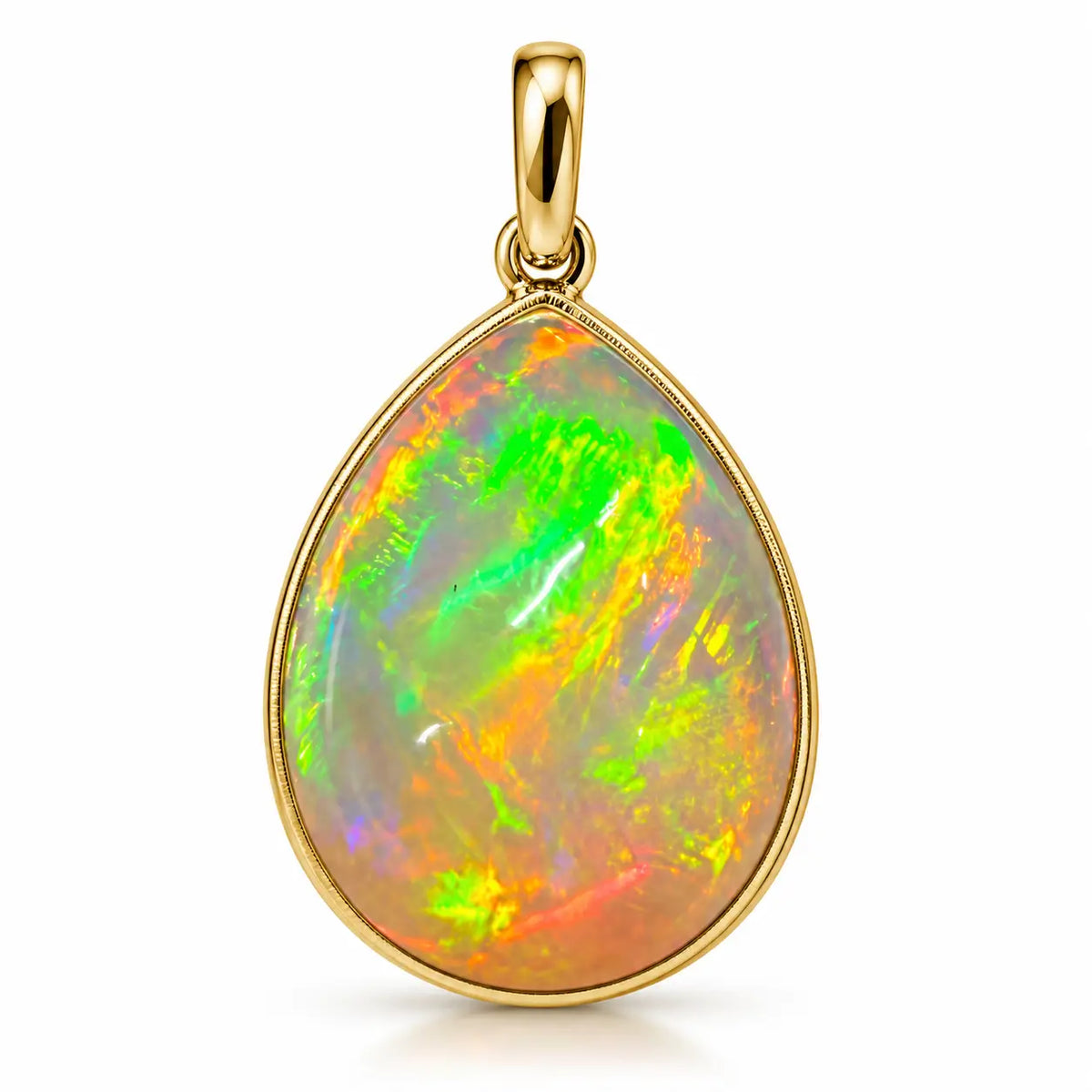 14k solid yellow gold Vivid Glance 6.20 ctw Natural Opal Charm (One-of-a-Kind)