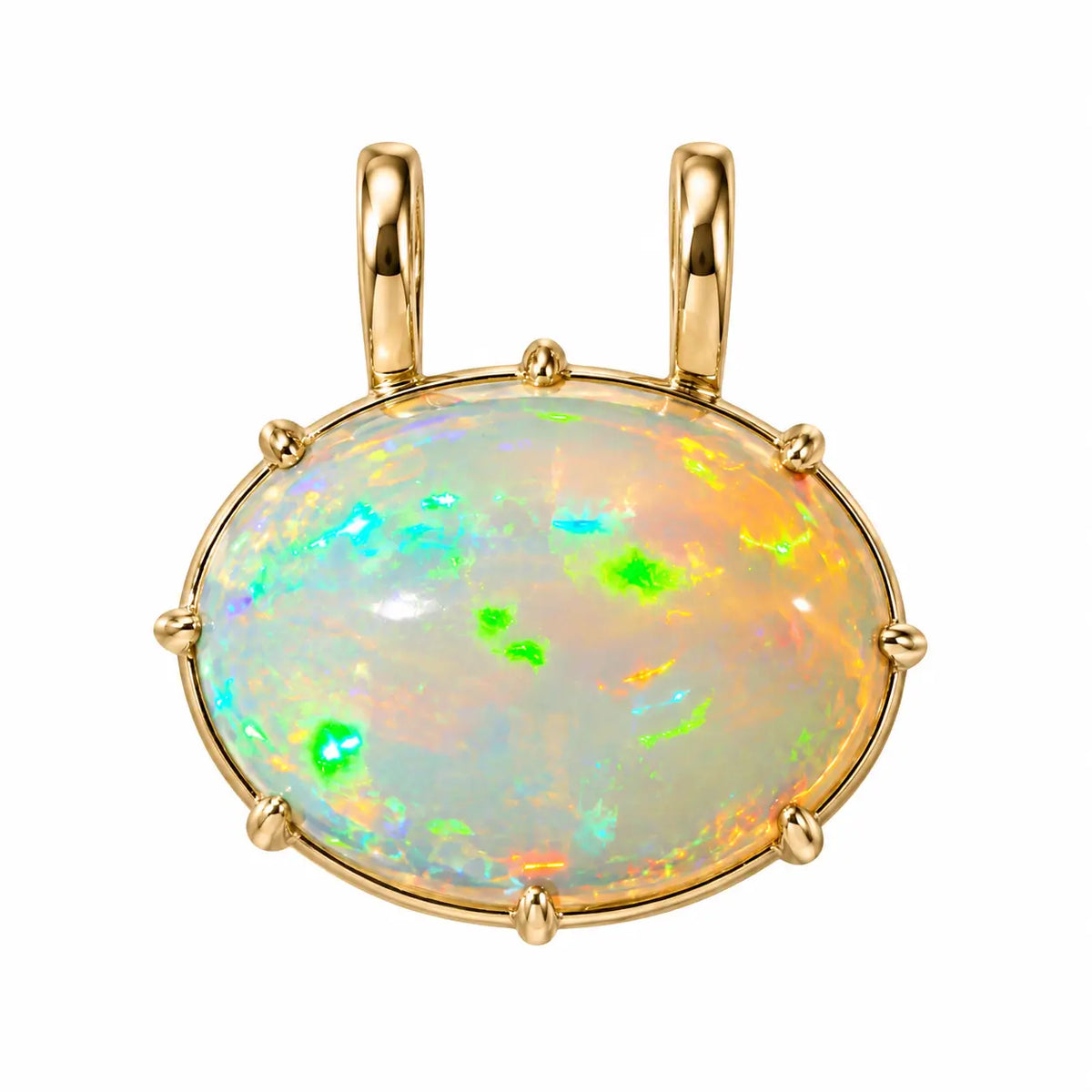14k yellow gold Vivid Aura 8.61ct Natural Opal charm only (One-of-a-Kind)