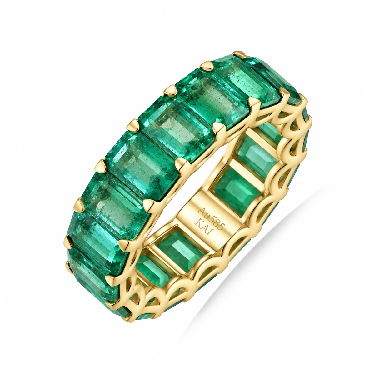 Nora 8.50 ctw Natural Emerald Eternity Ring (One-of-a-Kind)