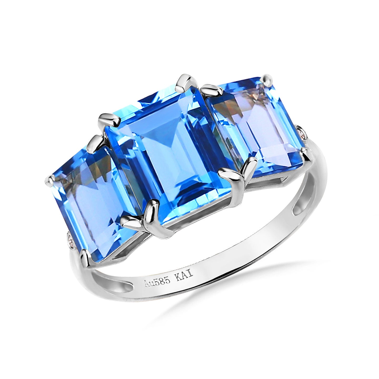 Fortune Topaz Diamond Three-Stone Ring