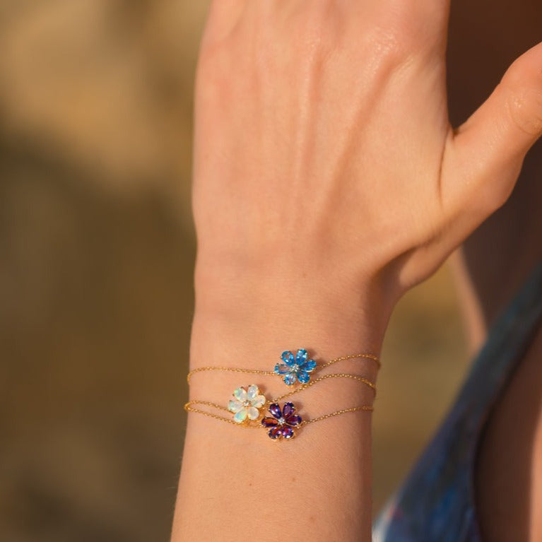 Flora Amethyst Diamond Flower Bracelet