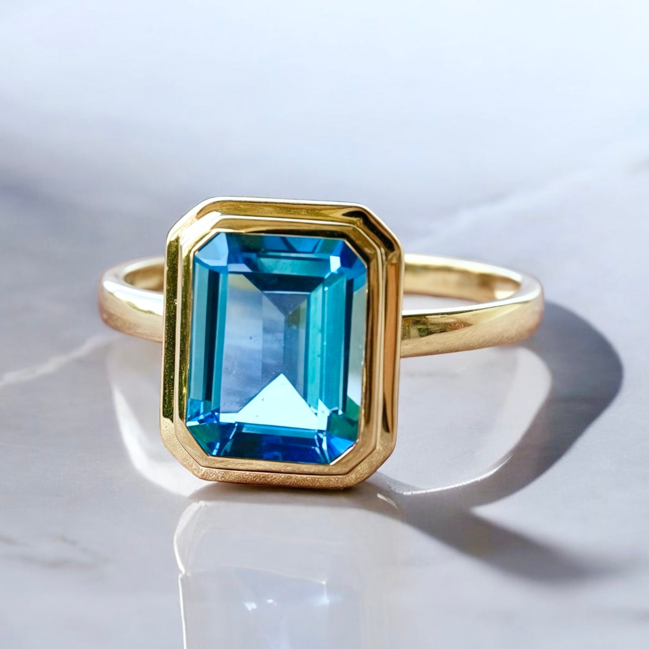 Bella Emerald-Cut Topaz Ring