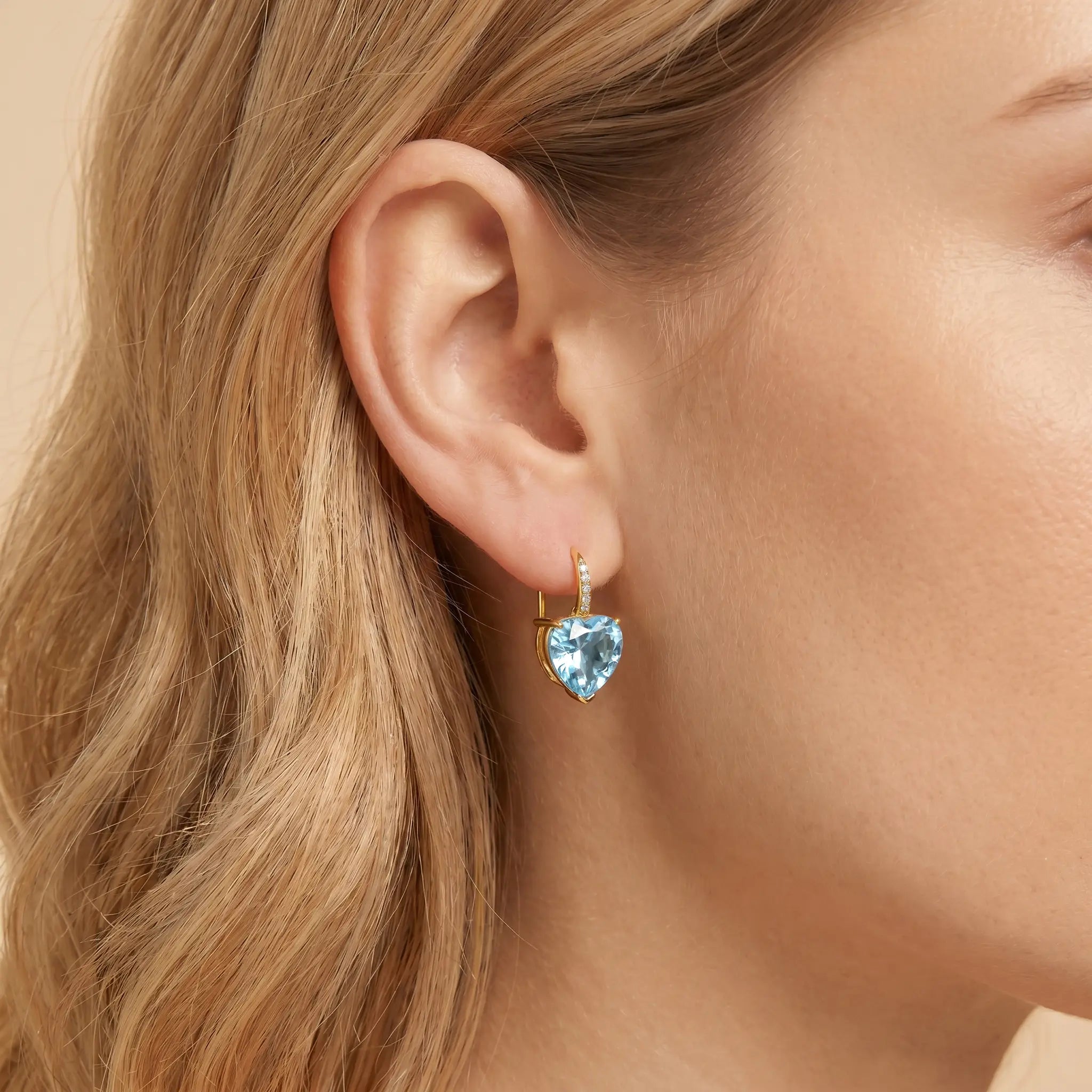 Radiant Heart Topaz Diamond Pearl Convertible Drop Earrings