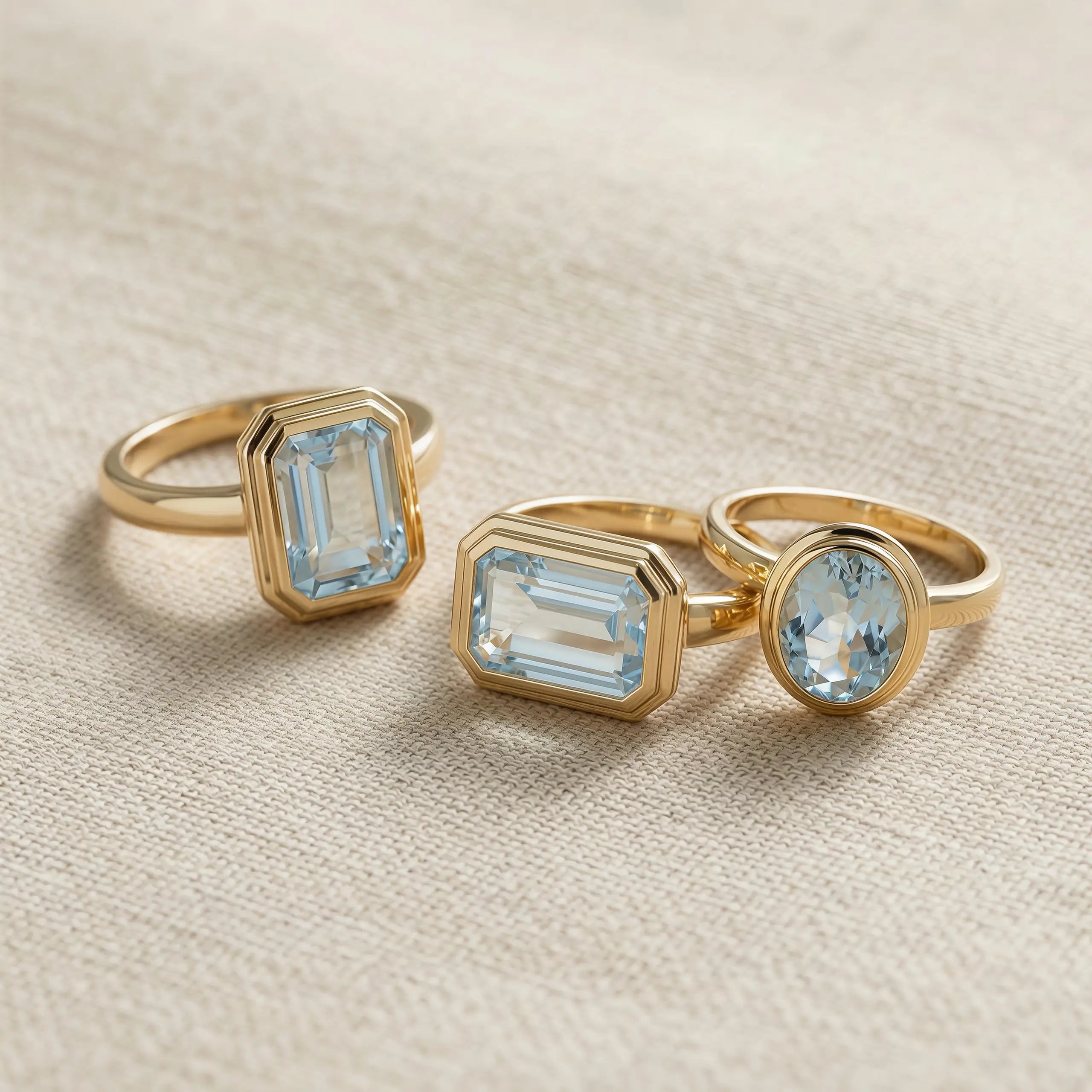 natural aquamarine ring 14k solid gold gift