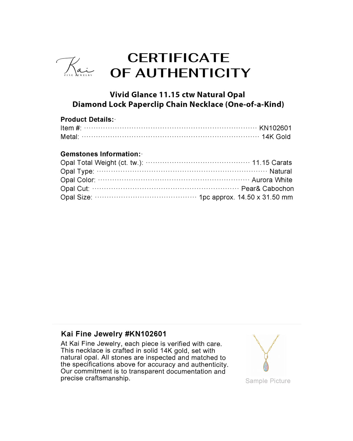 (SOLD) Vivid Glance 11.15 ctw Natural Opal Diamond Lock Paperclip Chain Necklace (One-of-a-Kind)