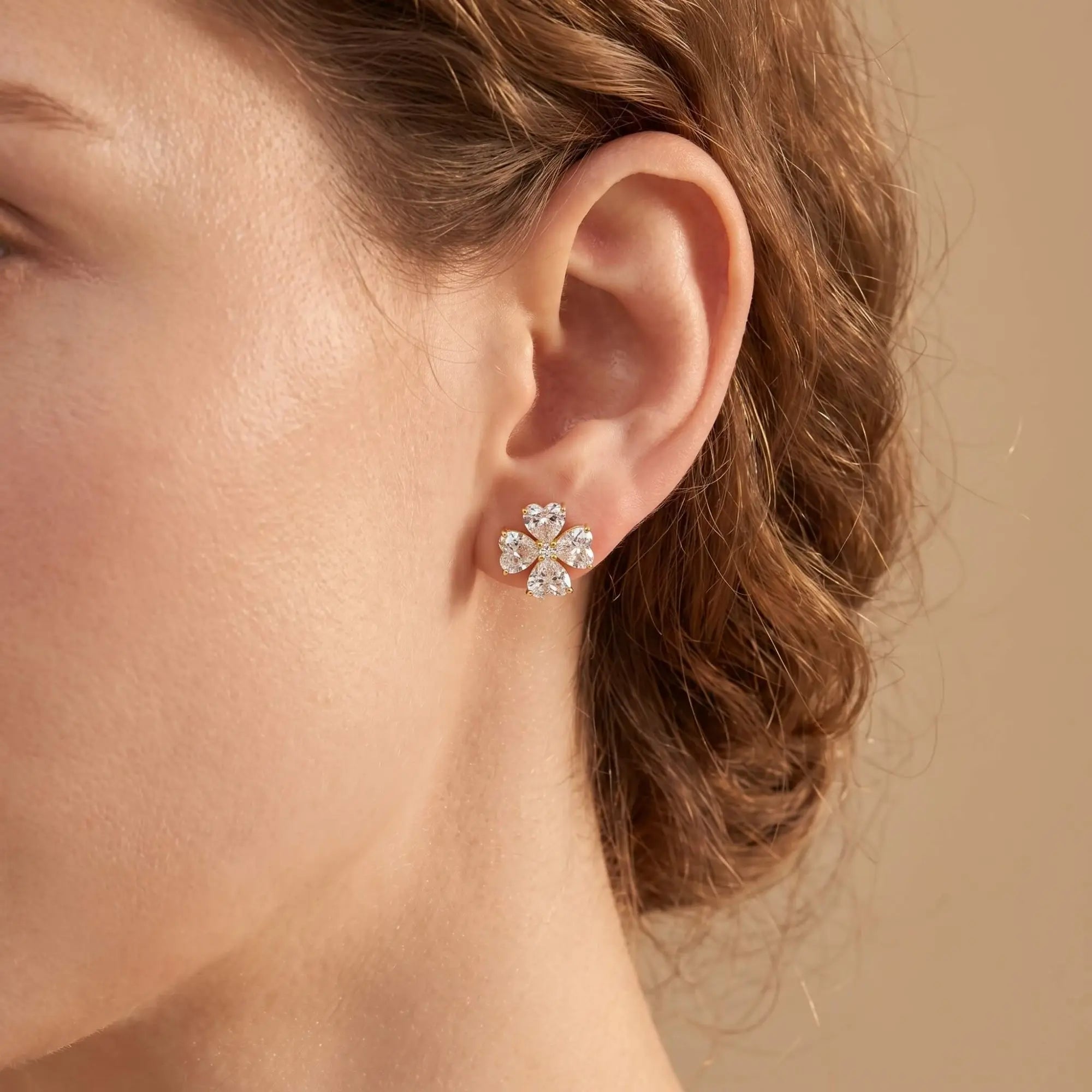 Felicia Lab Grown Diamond Clover Earrings