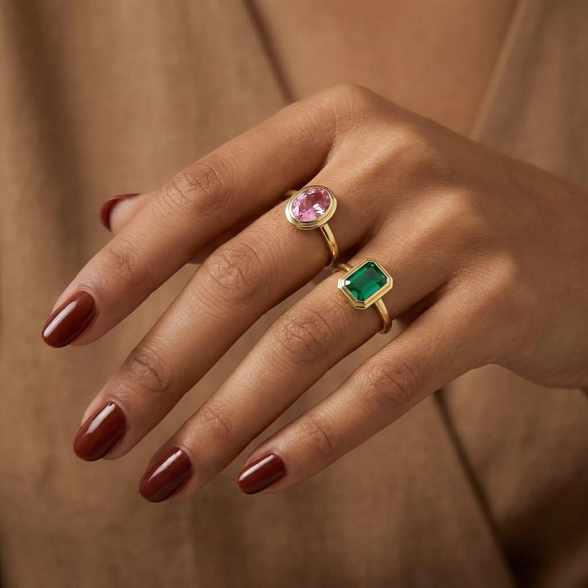 Kai 14k Gold Bella 2.00ctw Lab Grown Green Emerald Ring