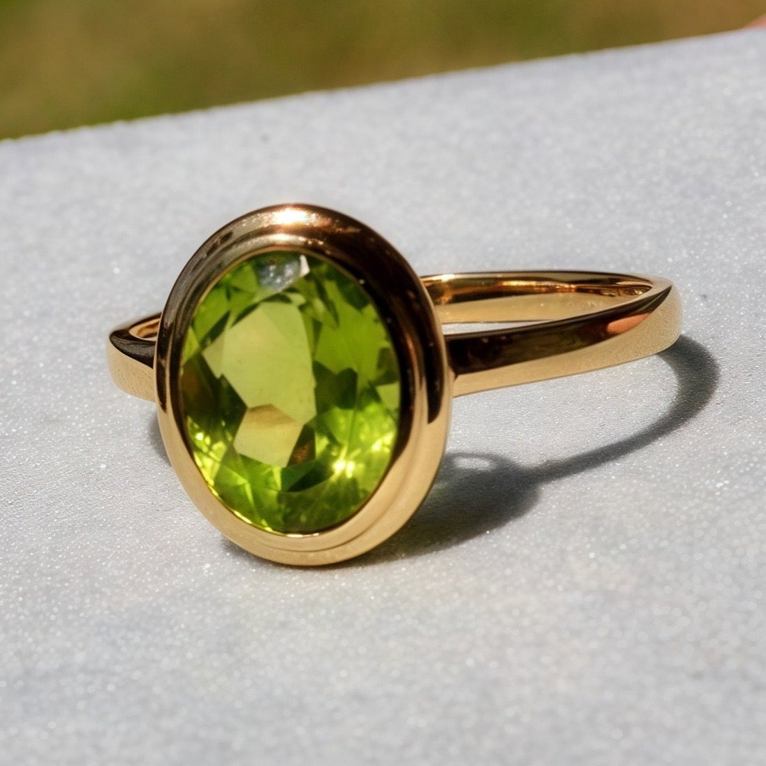 Bella Oval Peridot Ring