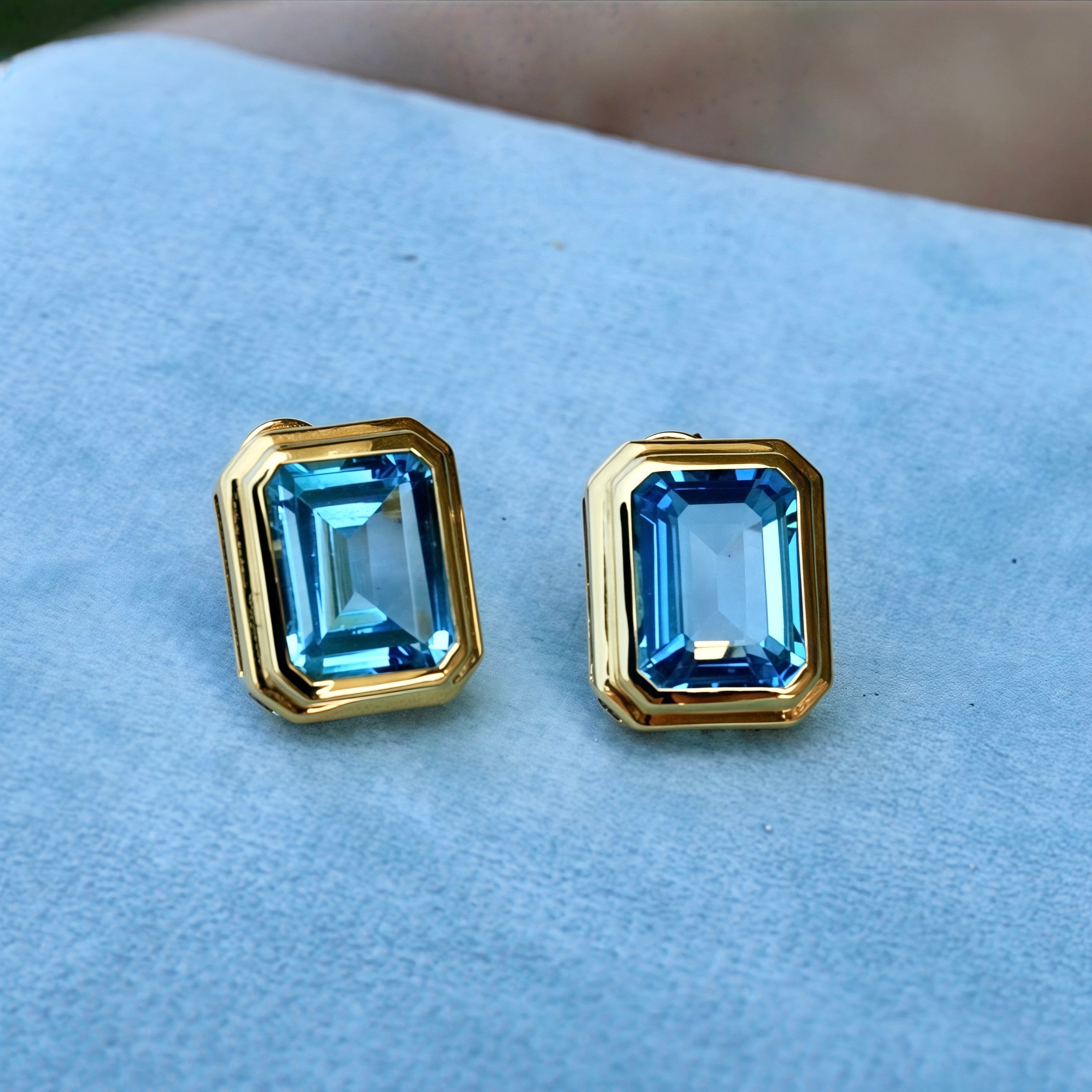 Bella Emerald-Cut Topaz Baroque Pearl Convertible Drop Earrings