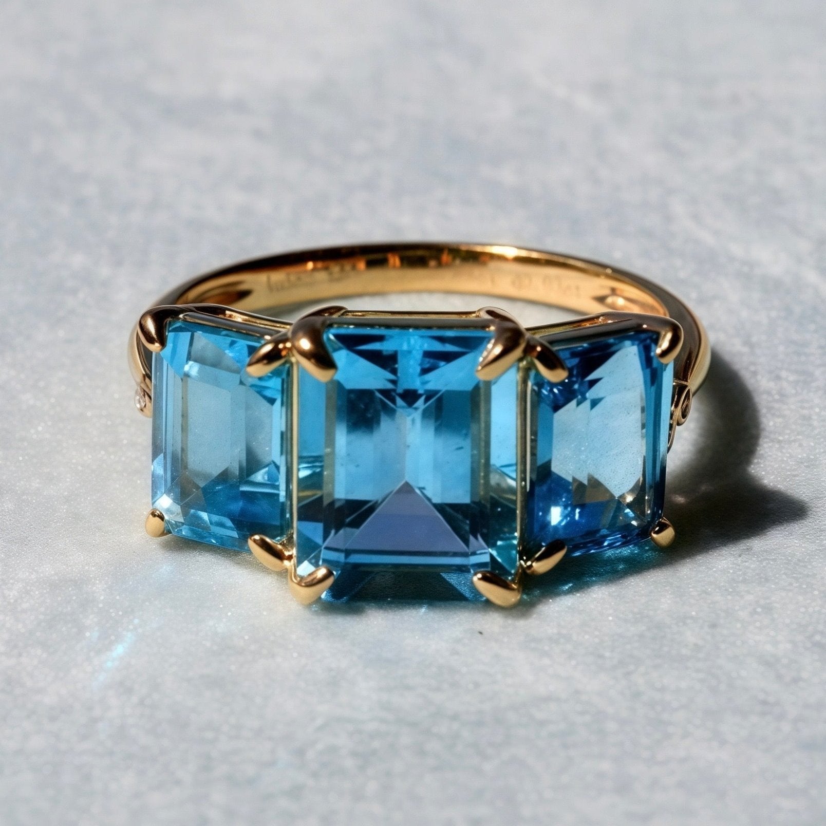 Fortune Topaz Diamond Three-Stone Ring
