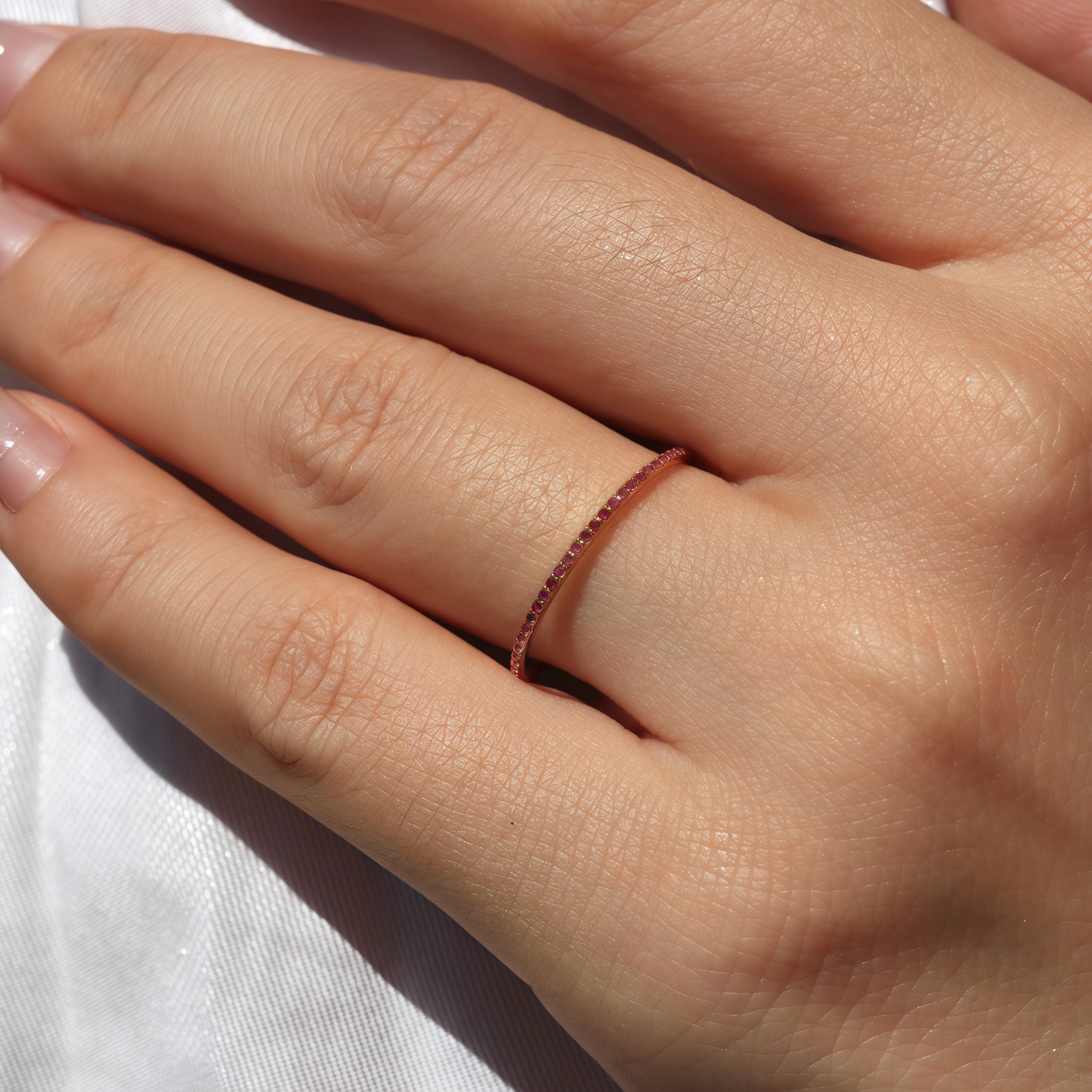 Nora Mini Pink Sapphire Eternity Band