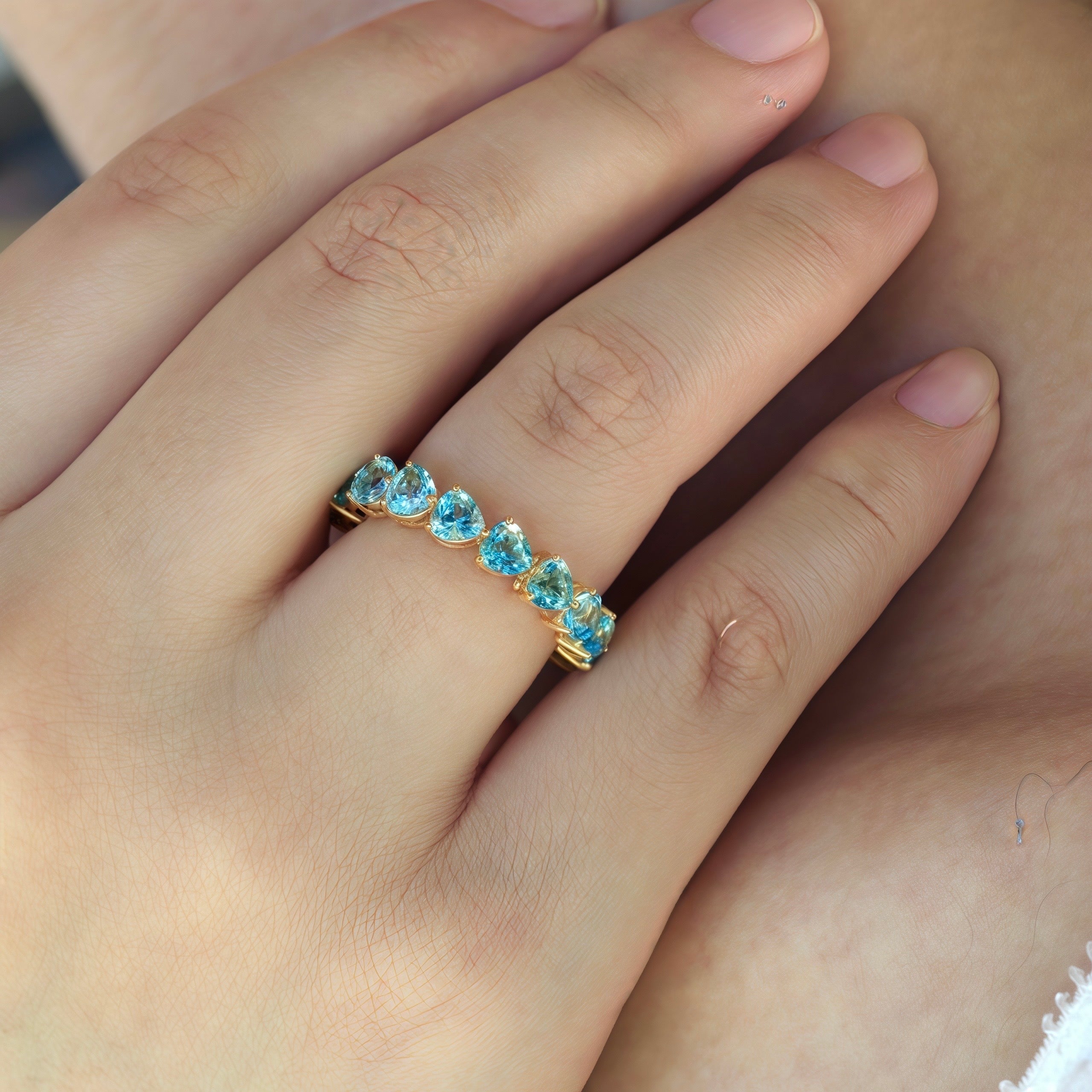 Nora Heart Topaz Eternity Ring