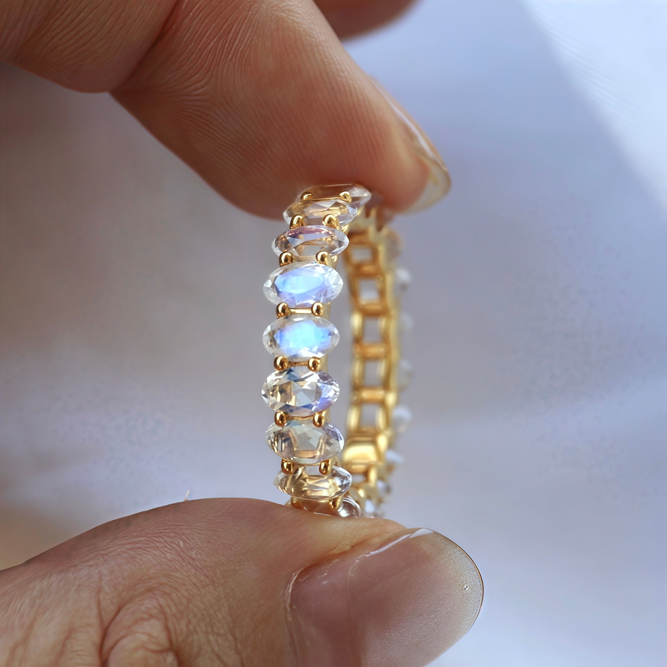 Nora Oval Moonstone Eternity Ring