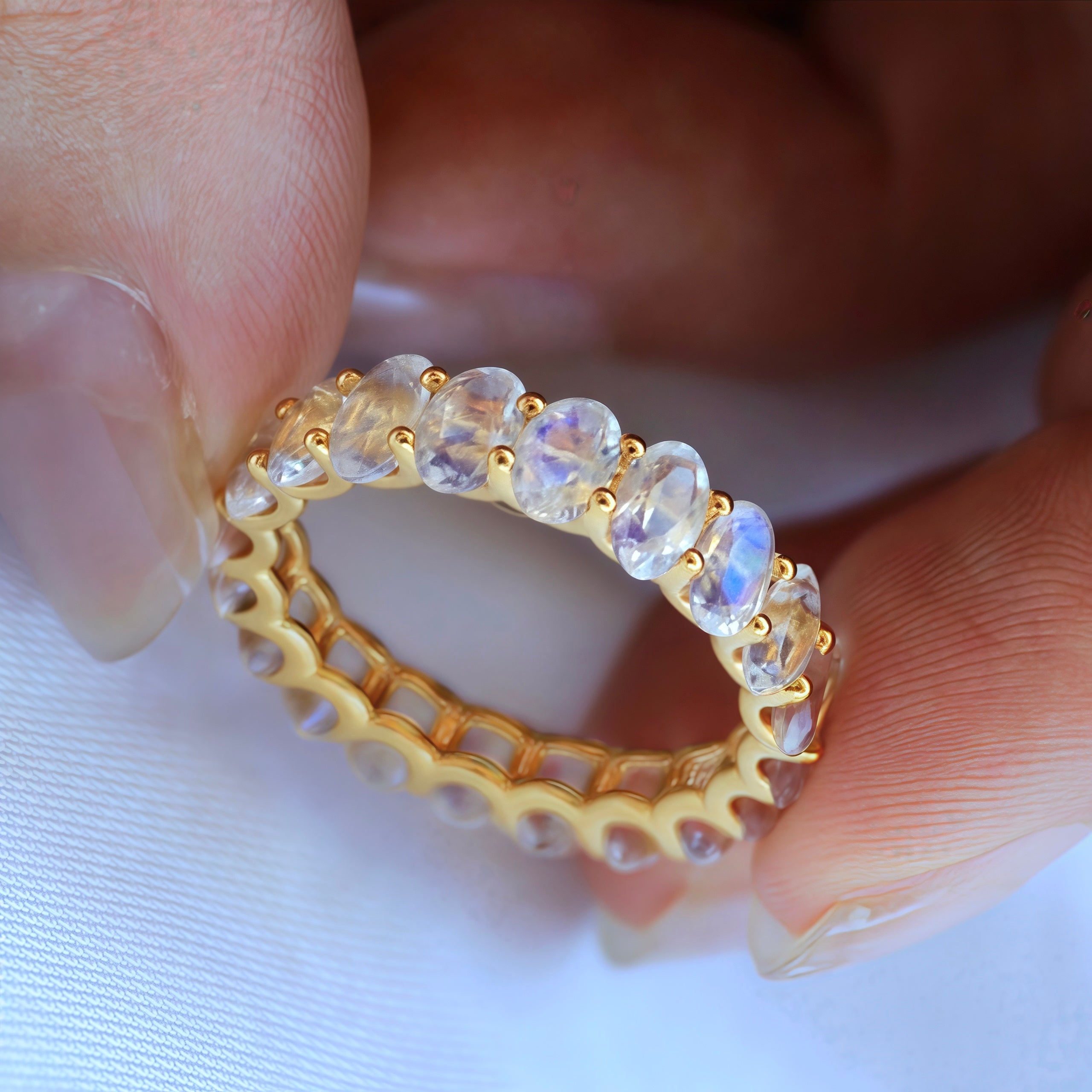 Nora Oval Moonstone Eternity Ring