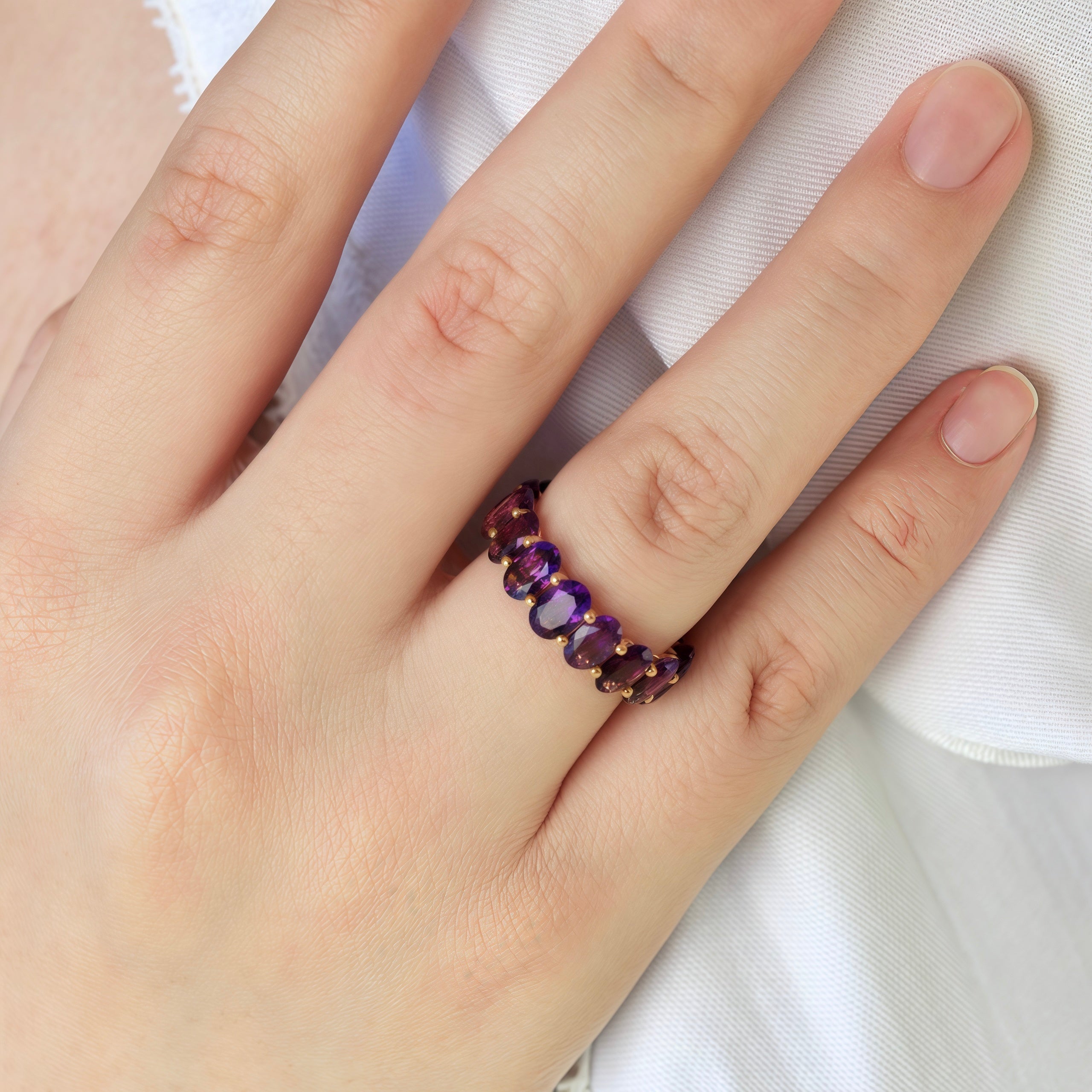Nora Oval Amethyst Eternity Ring