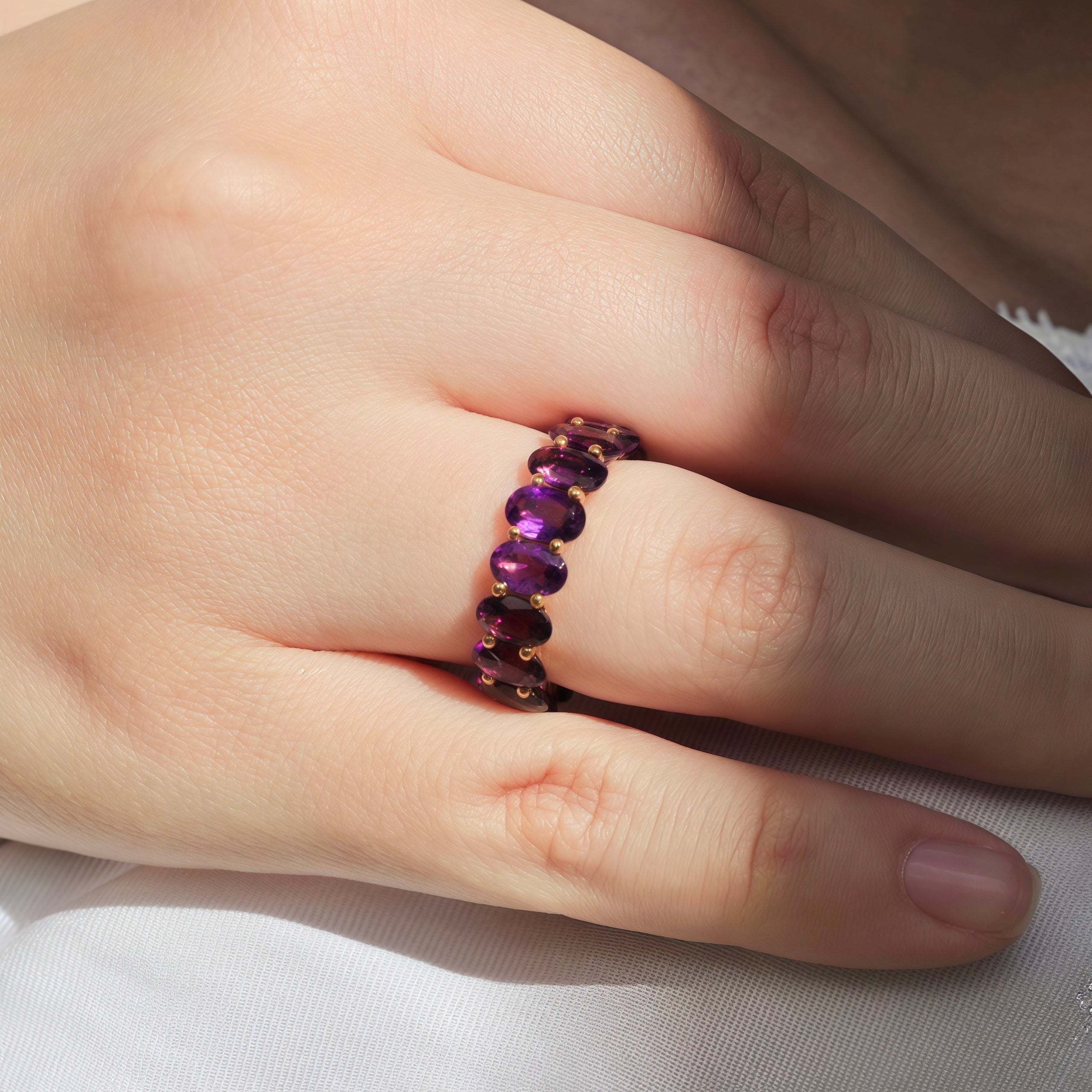 Nora Oval Amethyst Eternity Ring