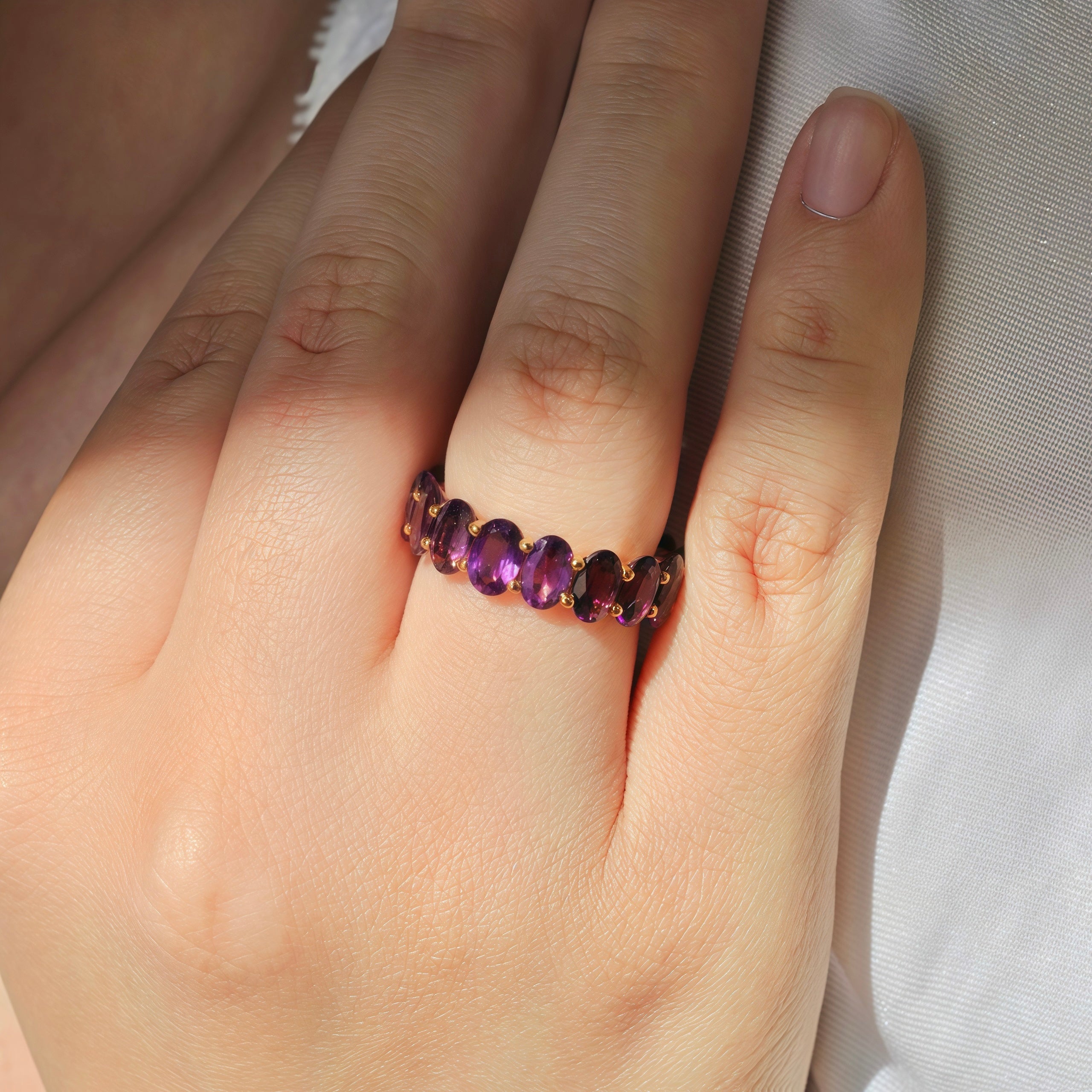 Nora Oval Amethyst Eternity Ring