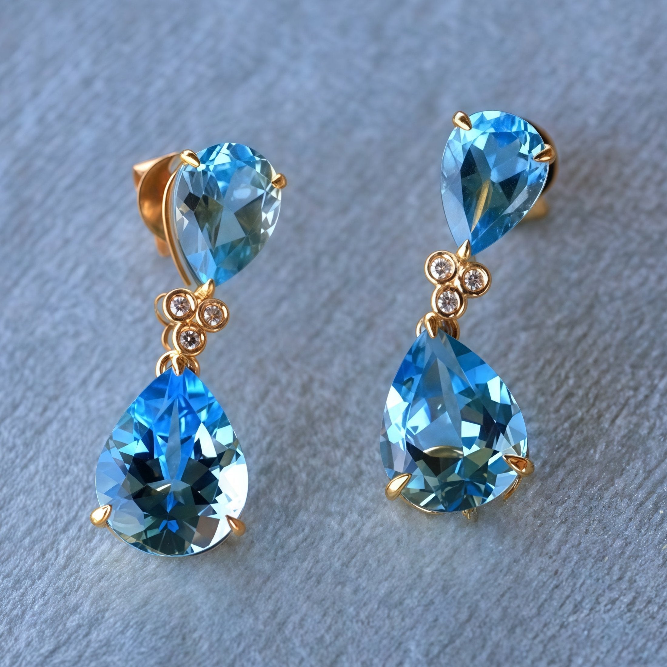 Divina Pear Topaz Diamond Pearl Convertible Drop Earrings