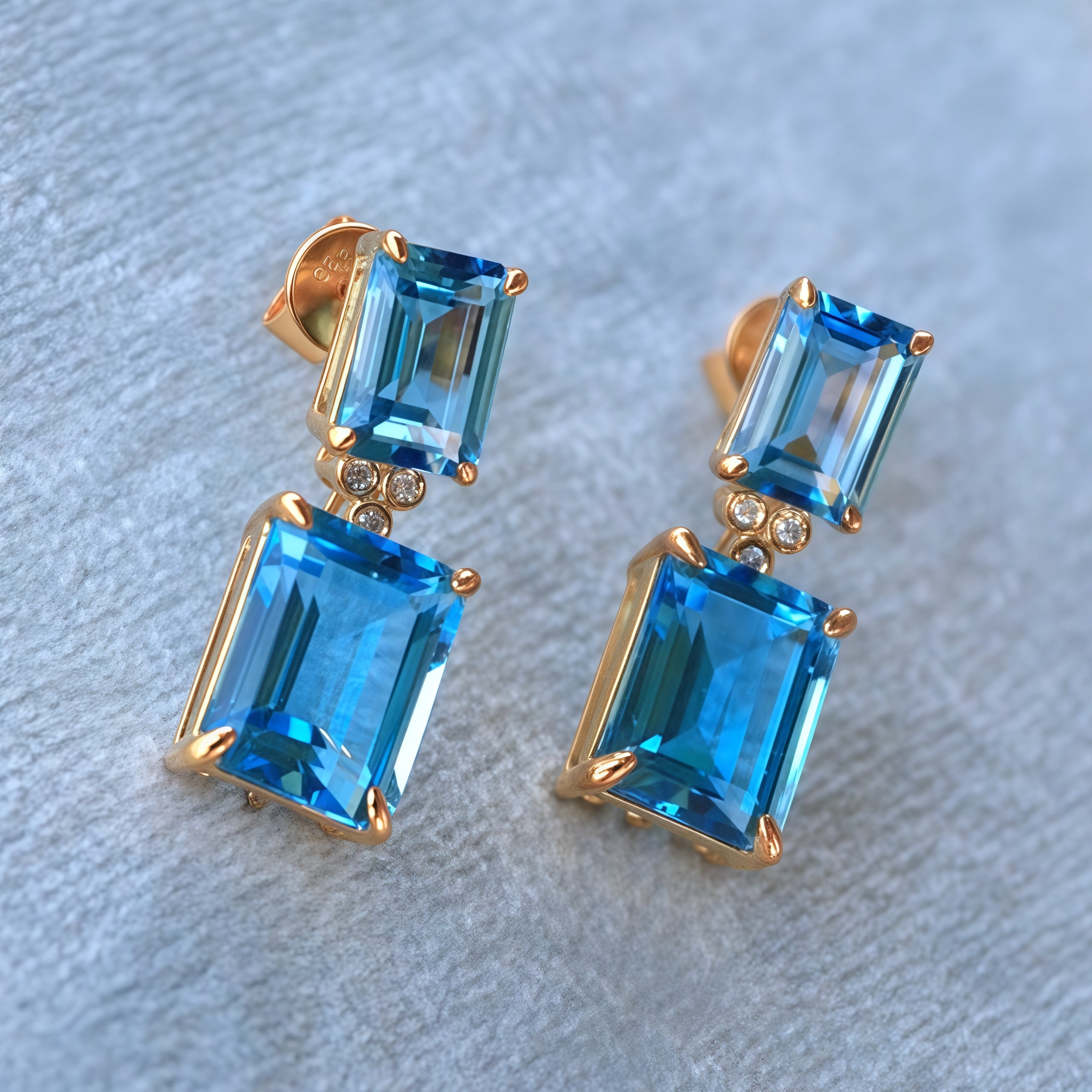 Divina Emerald-Cut Topaz Diamond Baroque Pearl Convertible Drop Earrings