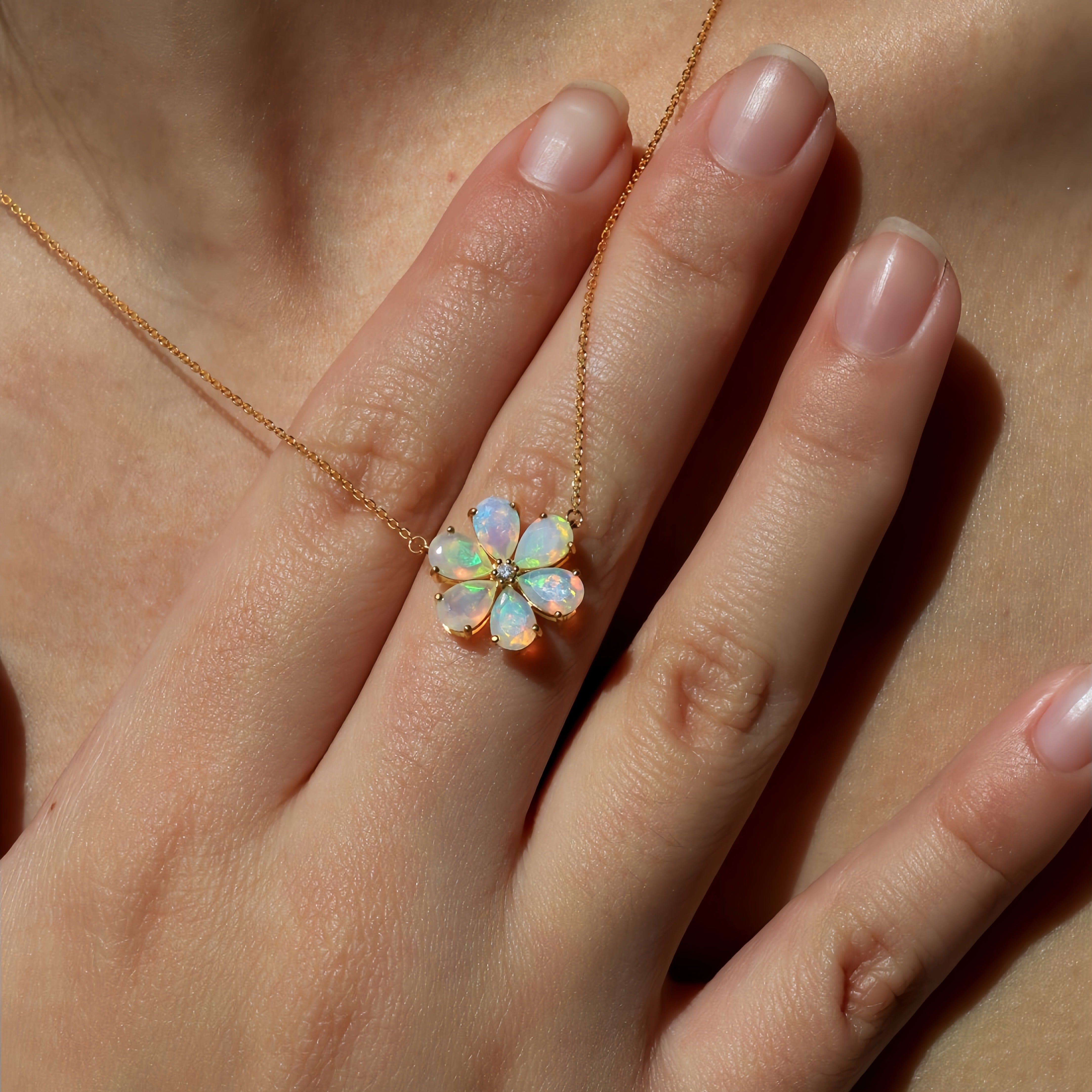 Flora Blossom Opal Diamond Pearl Convertible Necklace