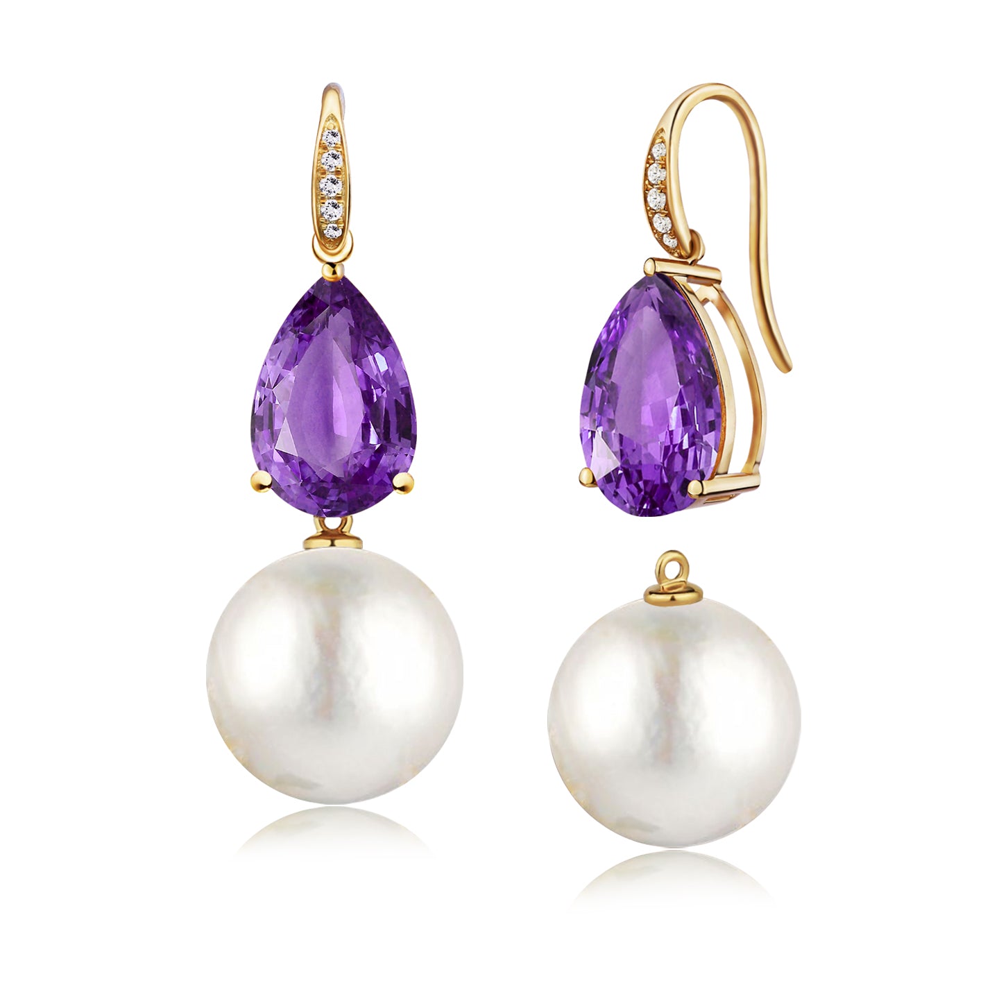 Amethyst and orders pearl drop earrings