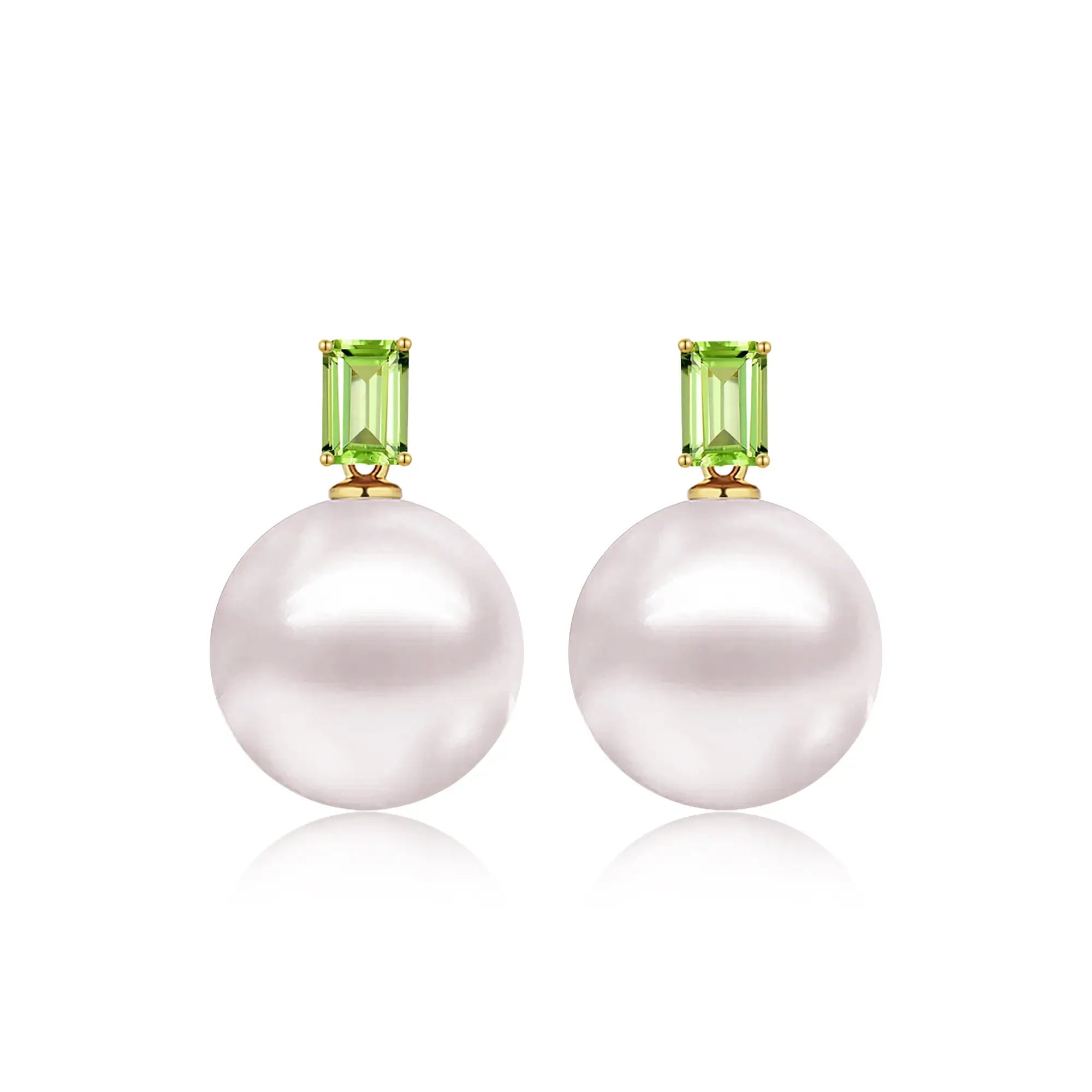 14k yellow gold Venus Peidot 12-13 mm cultured Pearl Convertible Drop Earrings