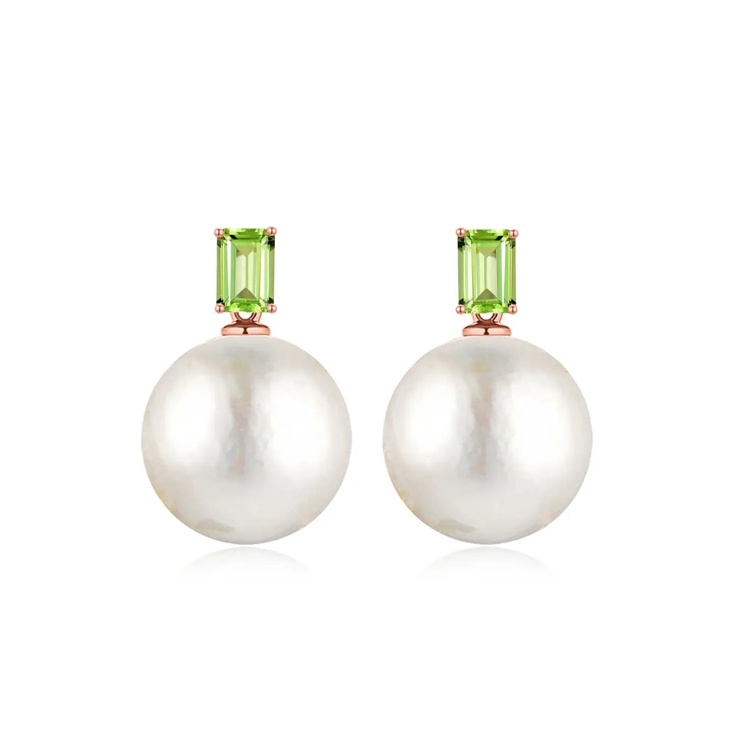 14k rose gold natural peridot pearl convertible drop earrings