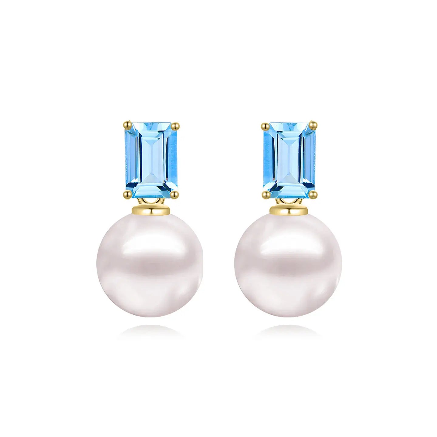 14k yellow gold natural topaz cultured pearl convertible drop earrings