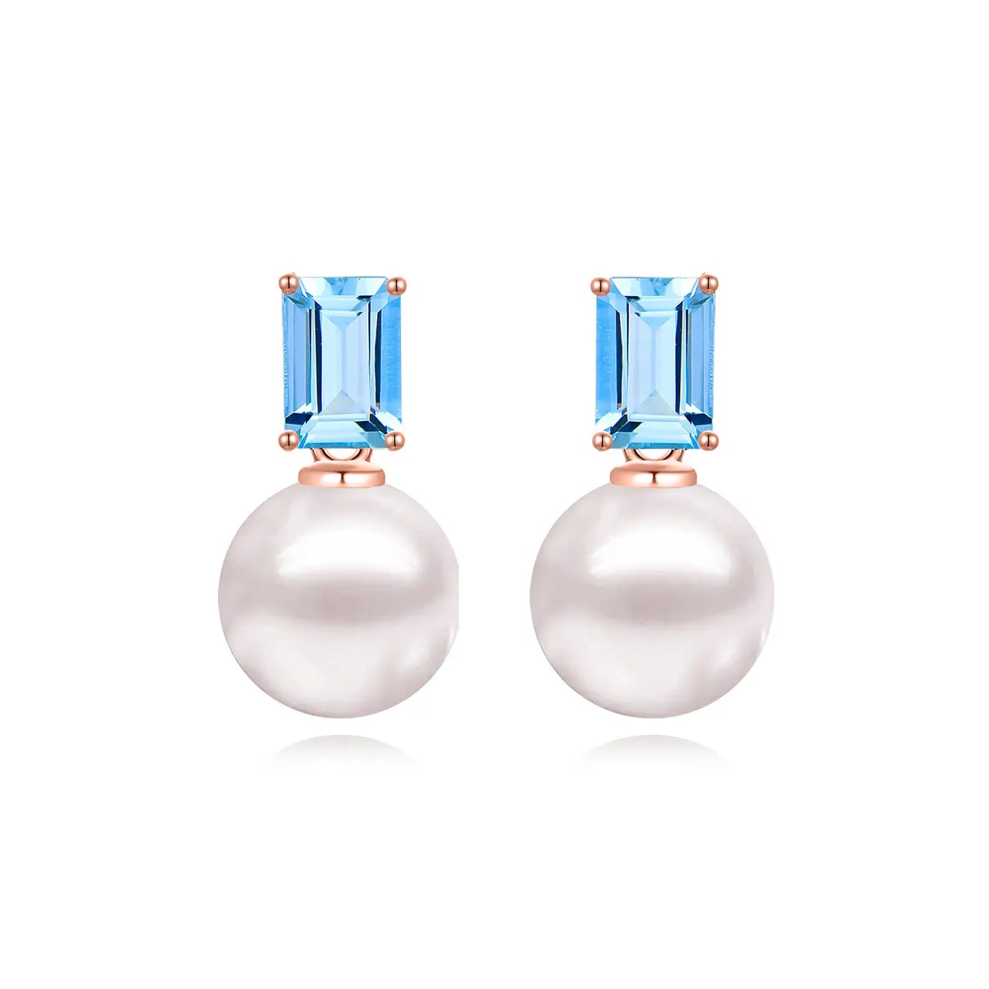 14k white gold natural topaz cultured pearl convertible drop earrings