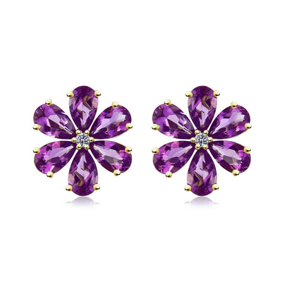 Flora Amethyst Diamond Earrings