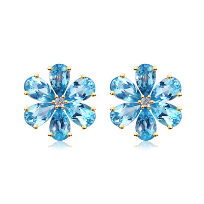 Flora Topaz Diamond Earrings