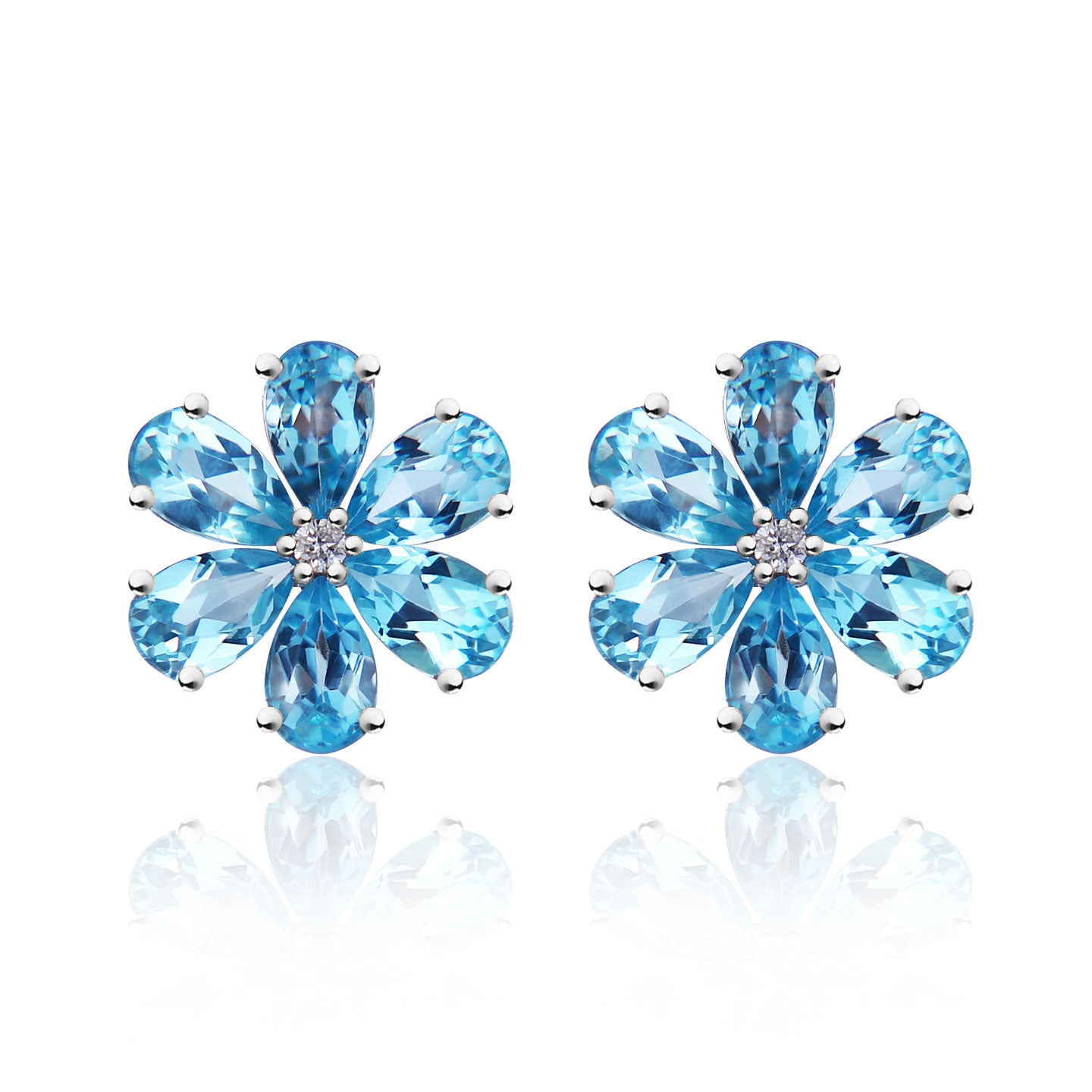 Flora Blossom Topaz Diamond Earrings