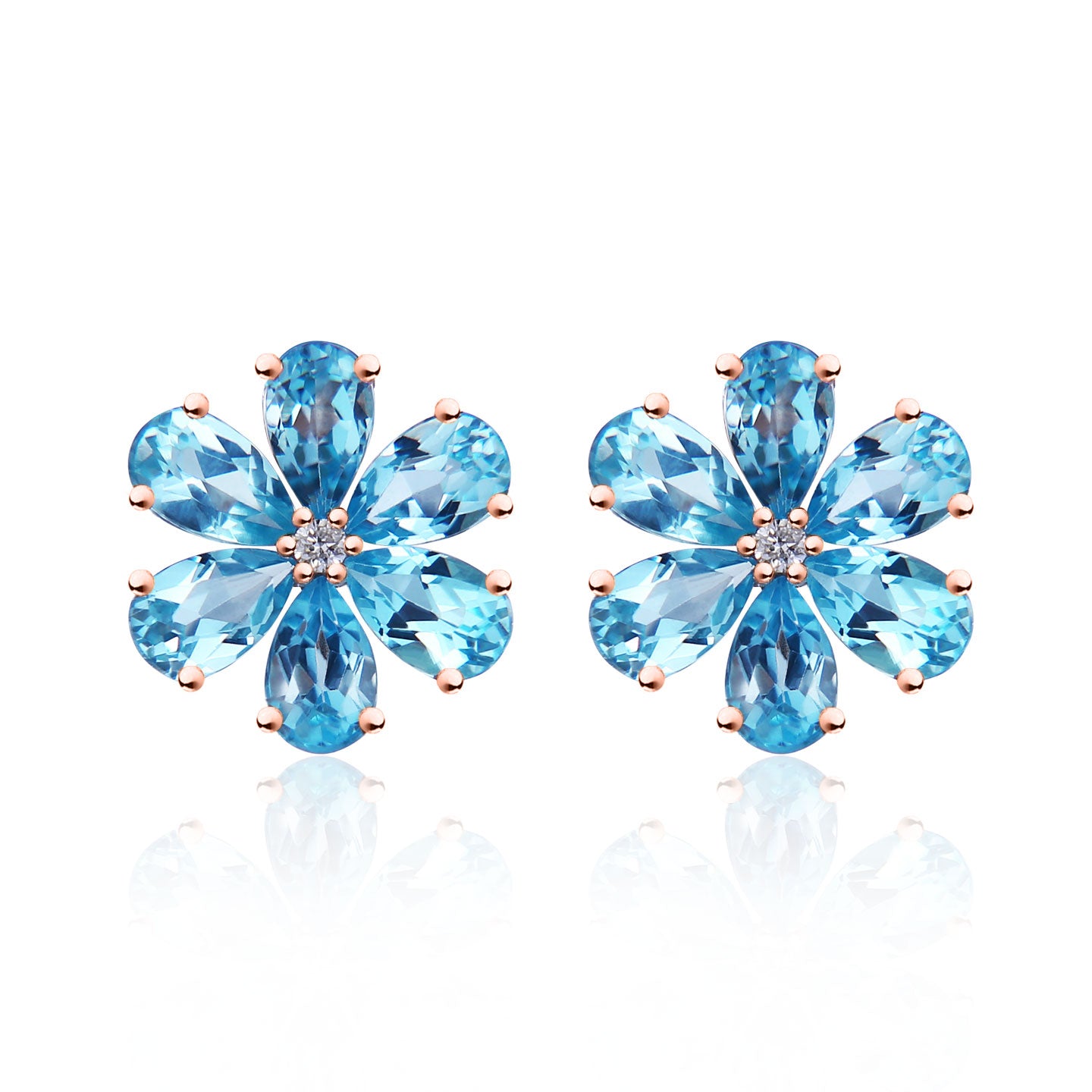 Flora Blossom Topaz Diamond Earrings