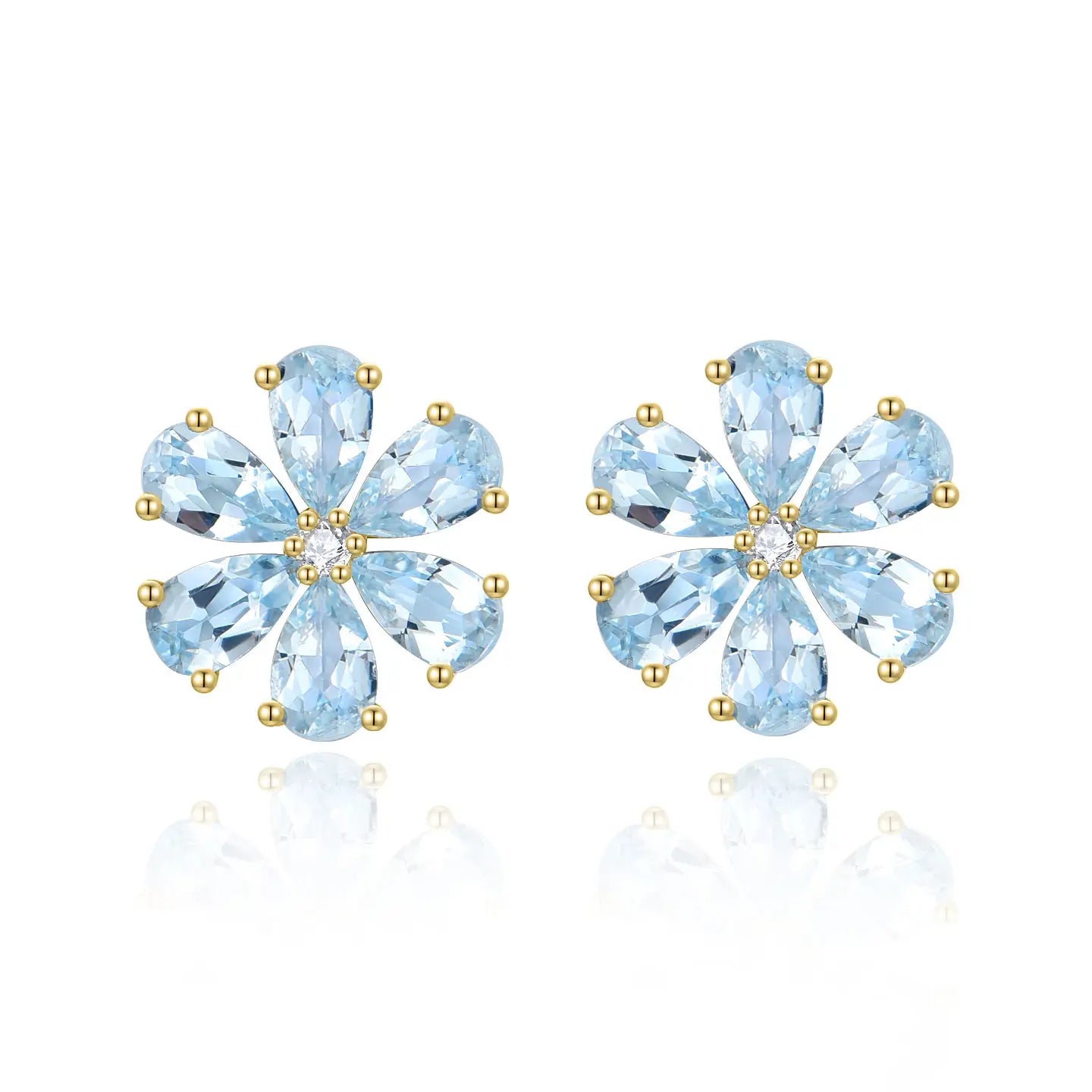 Flora Blossom Aquamarine Diamond Pearl Convertible Drop Earrings